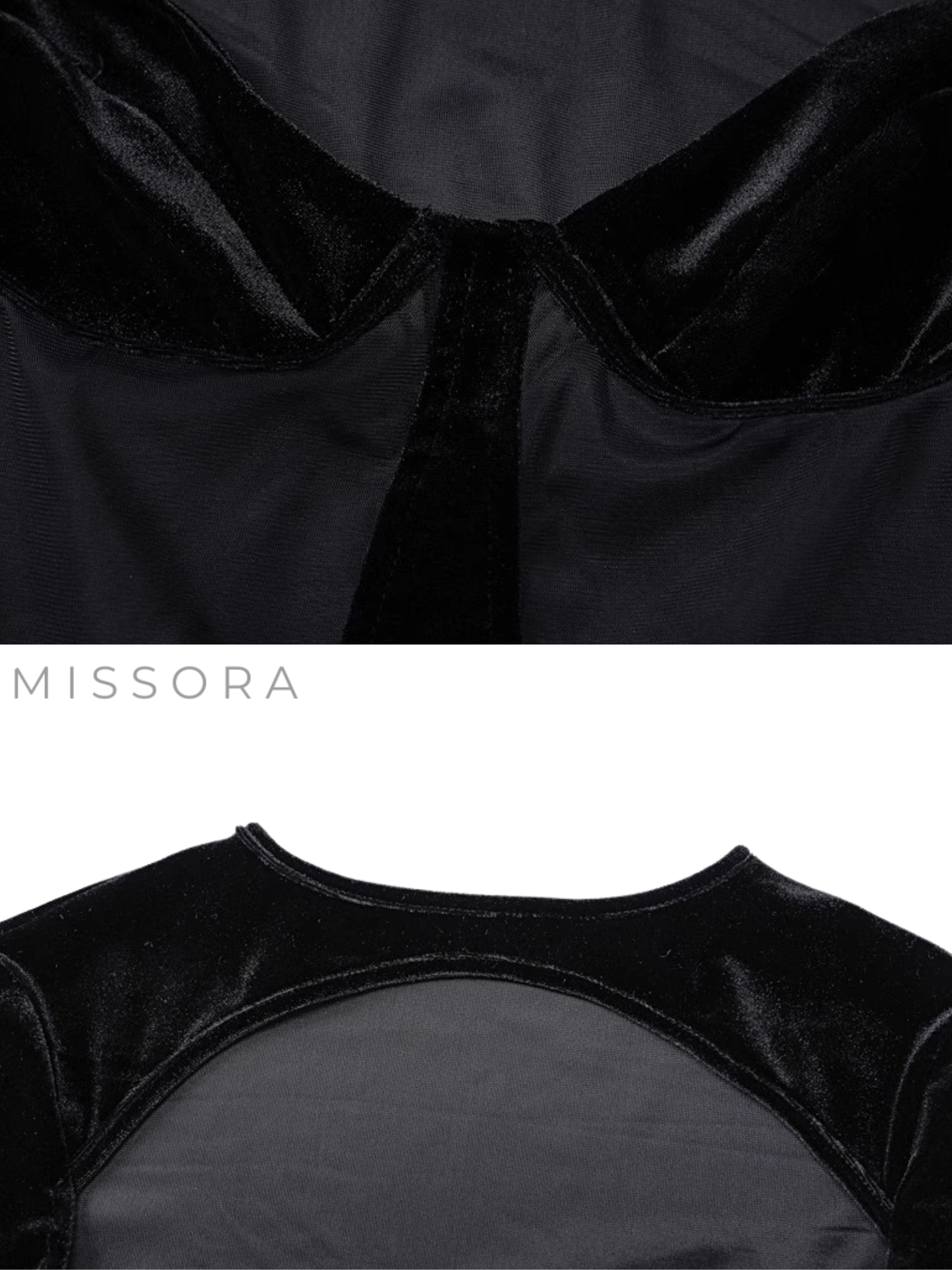 Zahra Tül Detaylı Kadife Mini Elbise