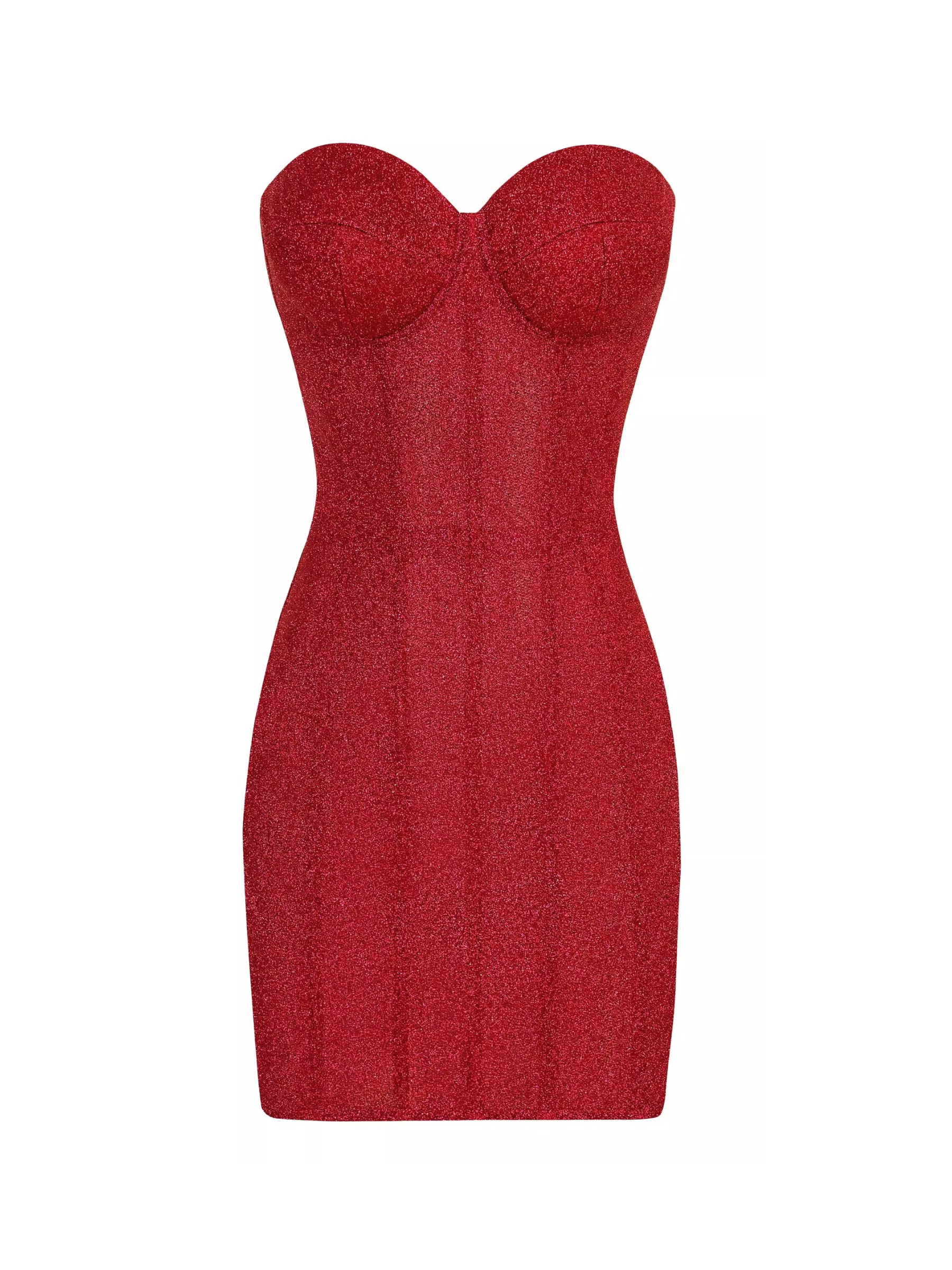 Divya Straplez Işıltılı Mini Elbise