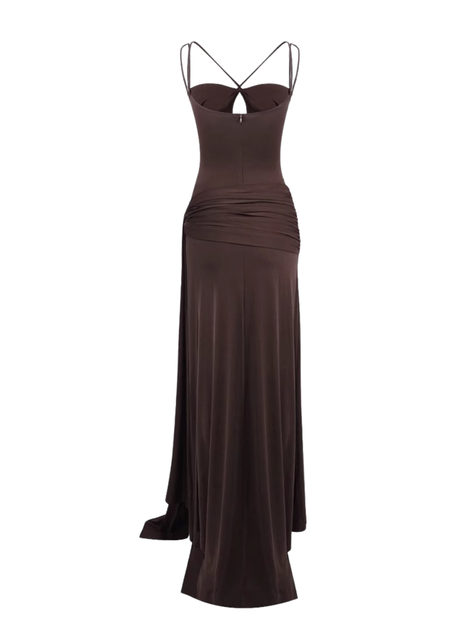 Jacelyn Askılı Drapeli Maksi Elbise