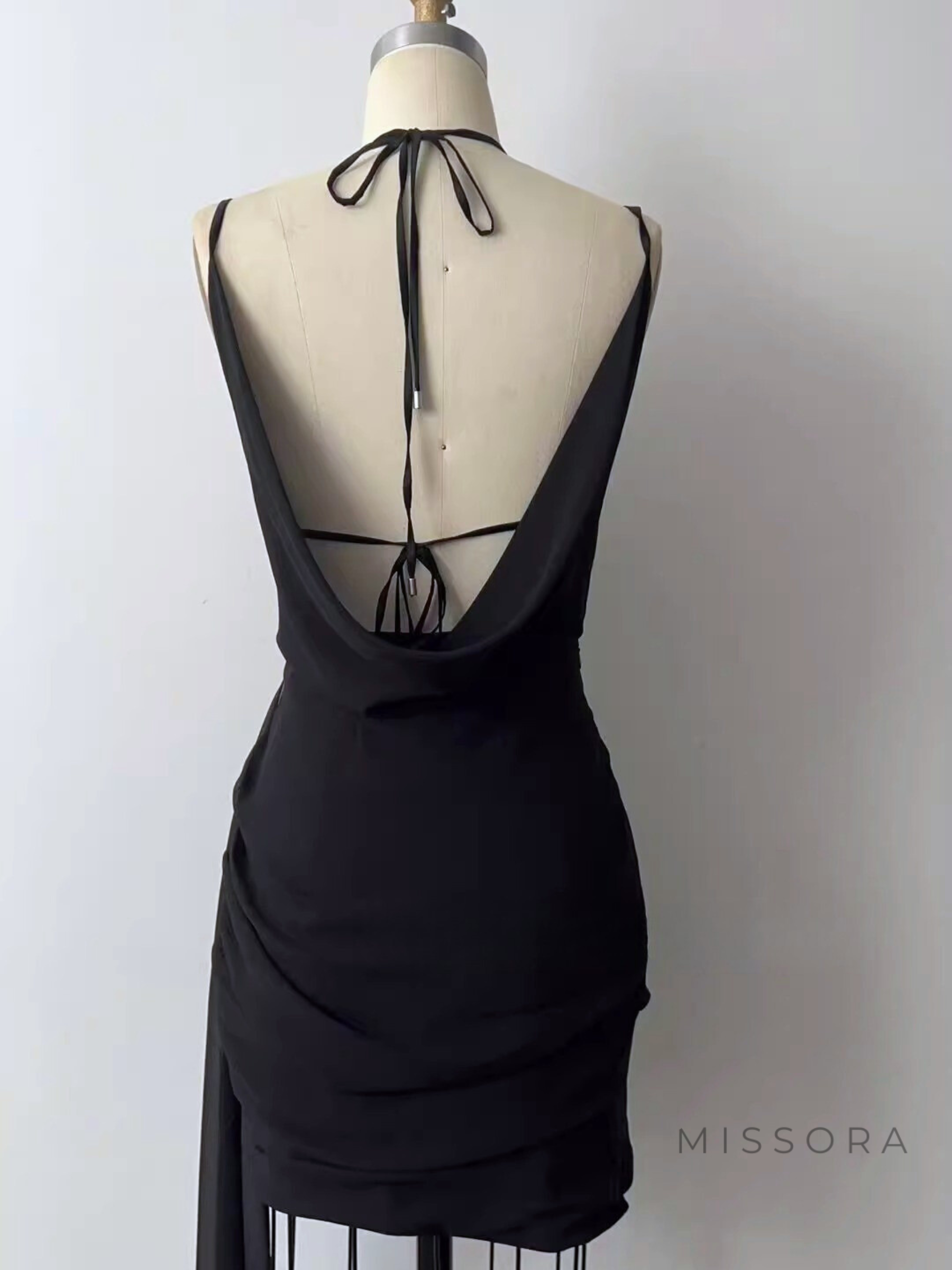 Denim Payetli Kelebek Göğüs Detaylı Kısa Elbise