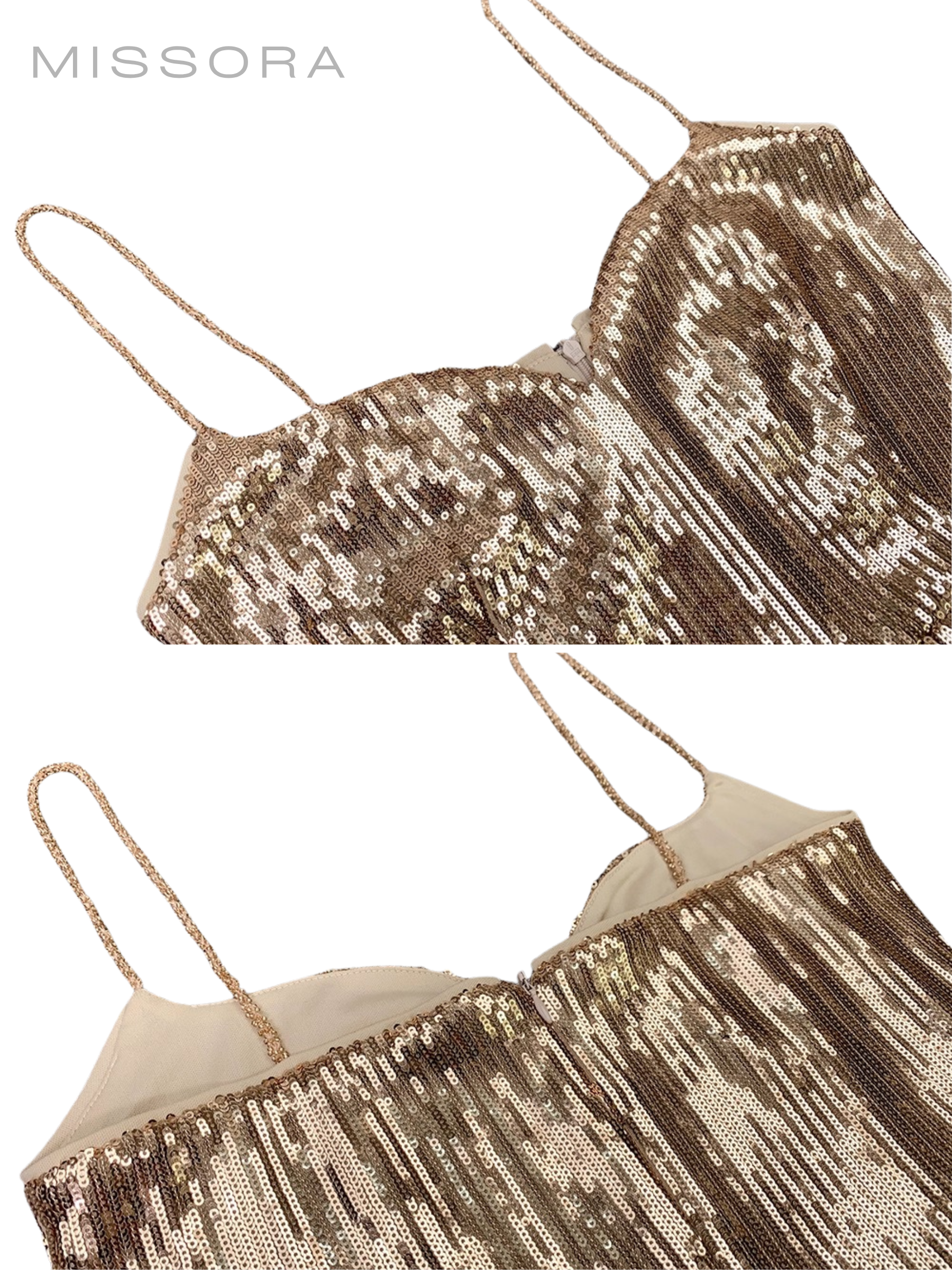 Aline Altın Payetli Elbise