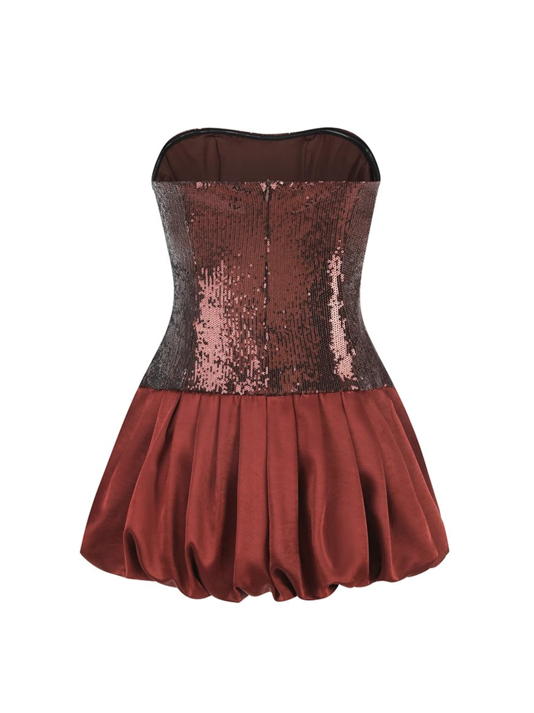 Evangelina Straplez Payetli Mini Elbise