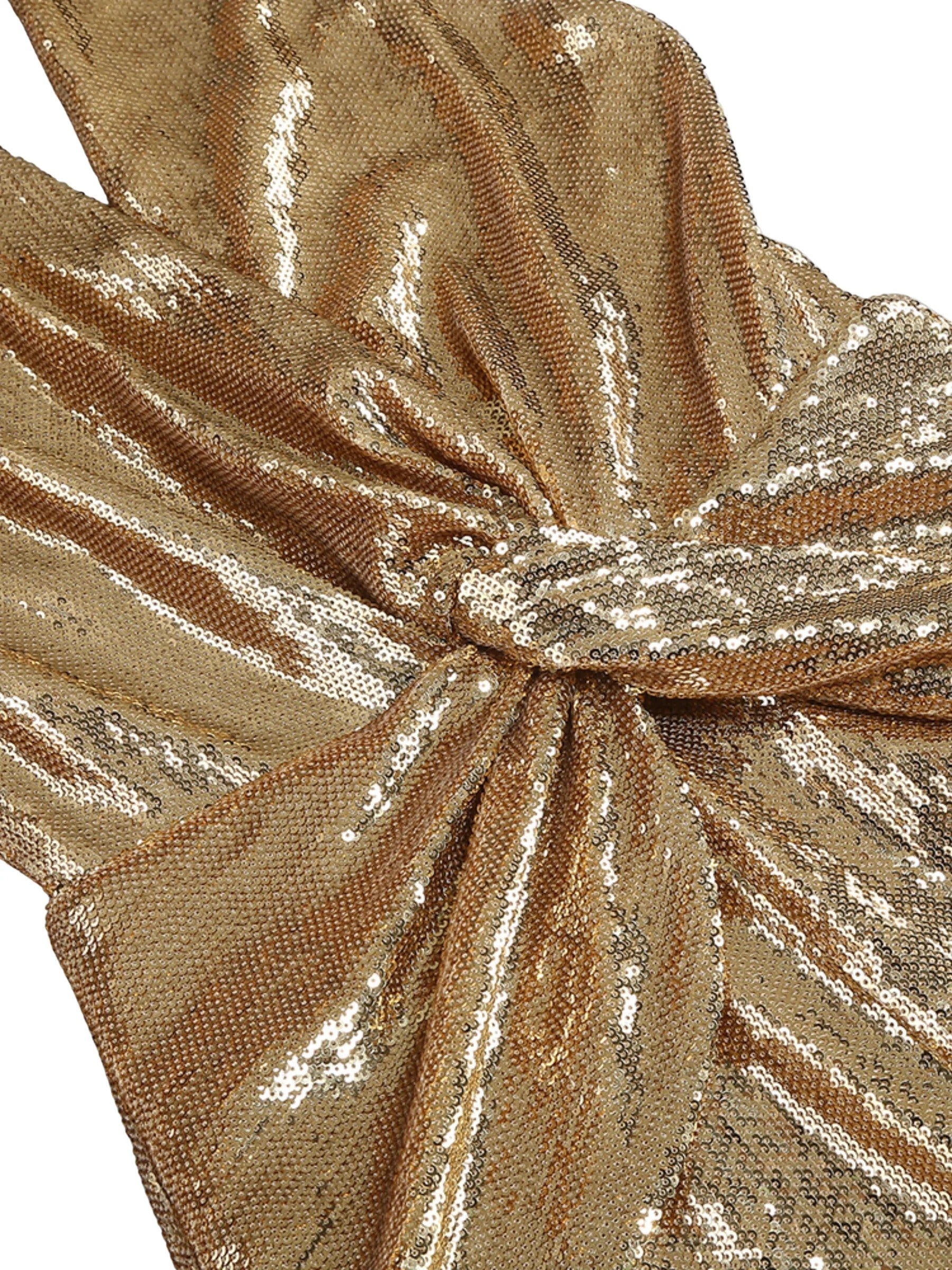 Kaislee Altın Payetli Sırtı Açık Tulum