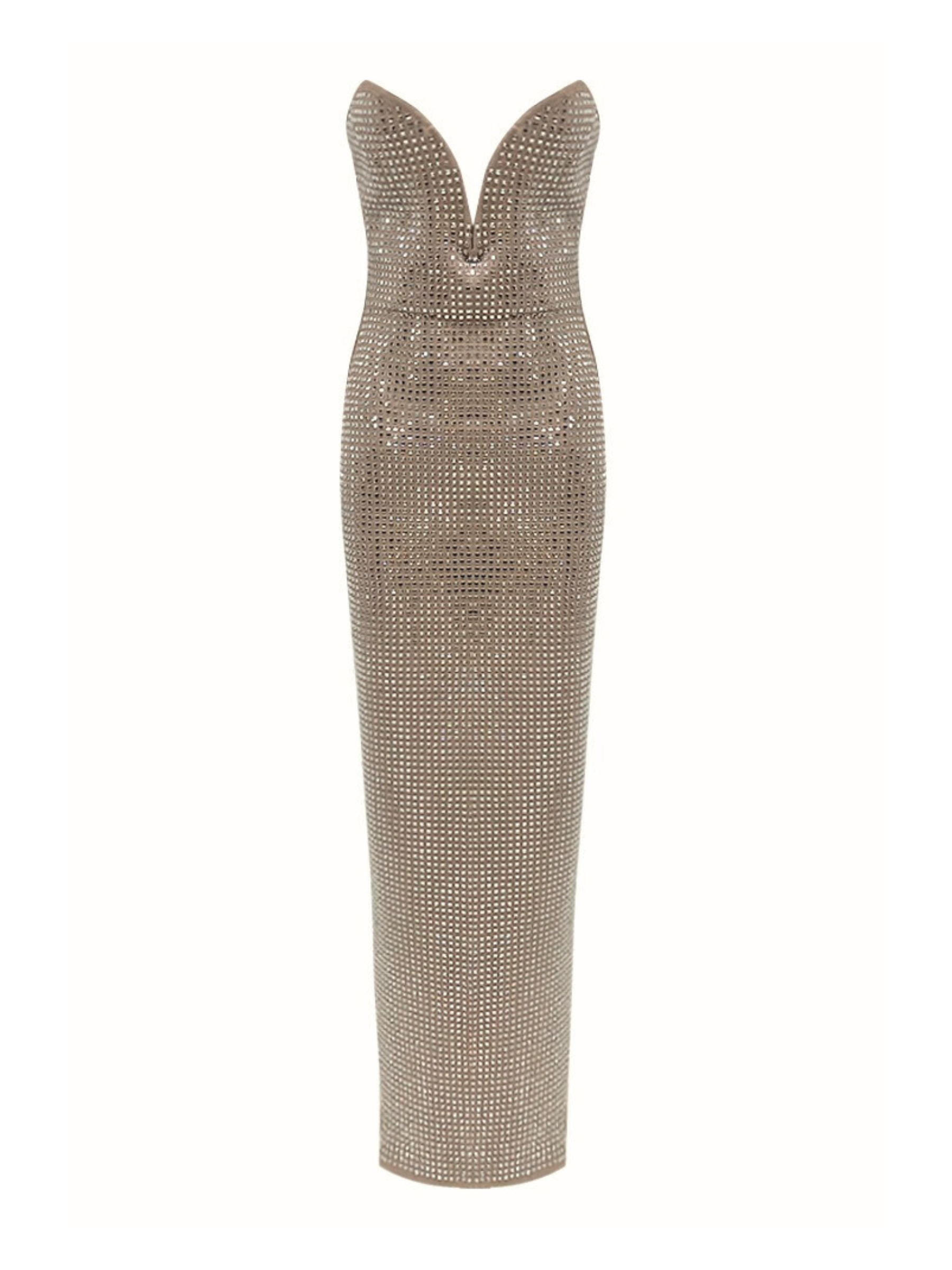 Bonnie Kristal İşlemeli Bandaj Maksi Elbise