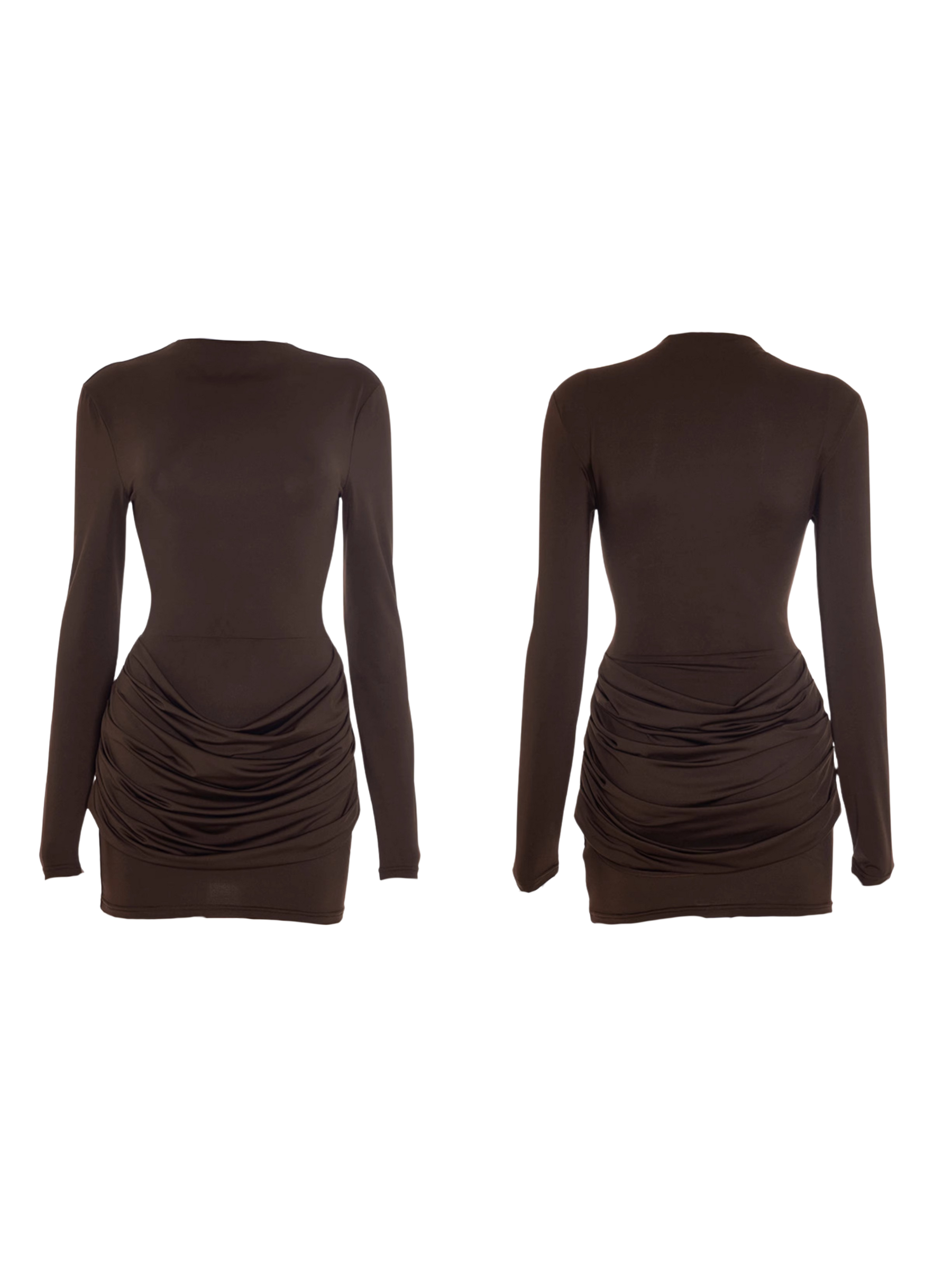 Charly Ruched Long Sleeve Mini Dress