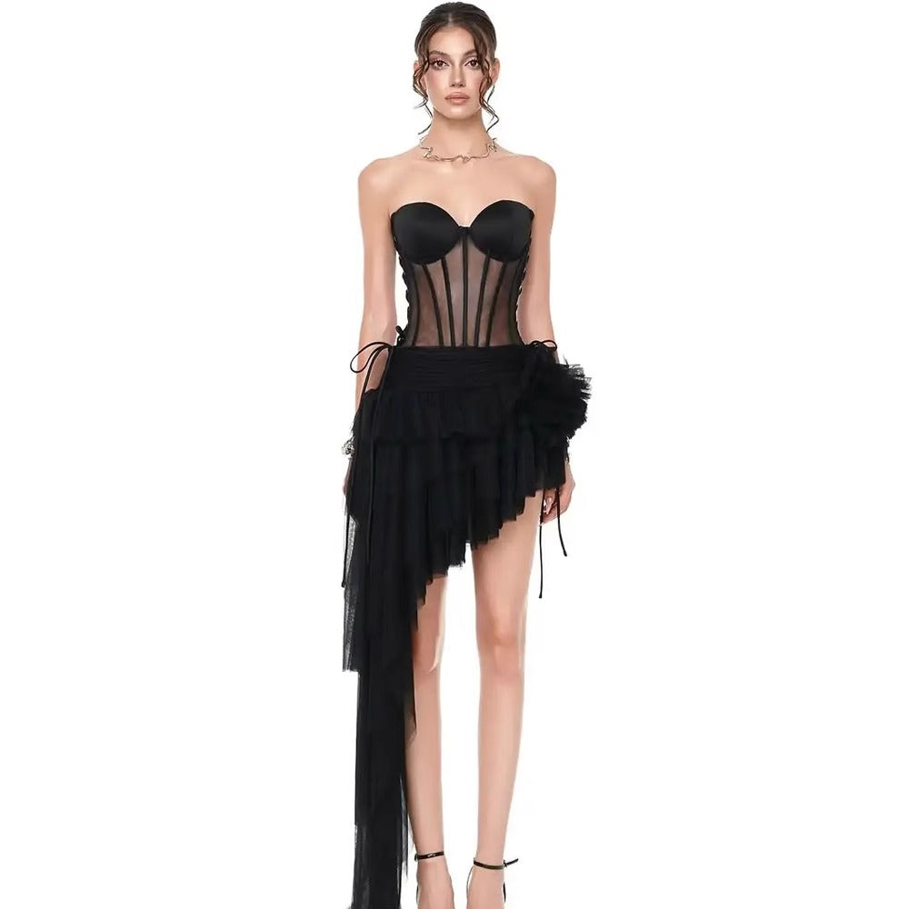 Freya Asimetrik Tül Etek & Korse Takımı