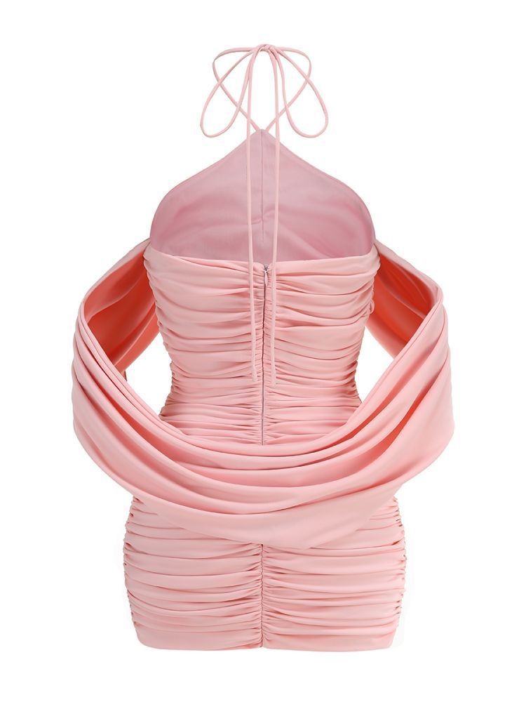 Haisley Gül Detaylı Düşük Omuz Mini Elbise