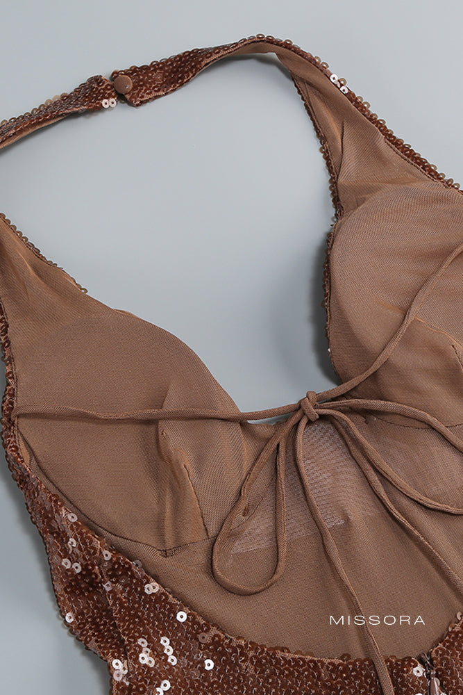 Missora Brilee Bronz Payetli Abiye Elbise | S073V-1 | S073V-2 | S073V-3