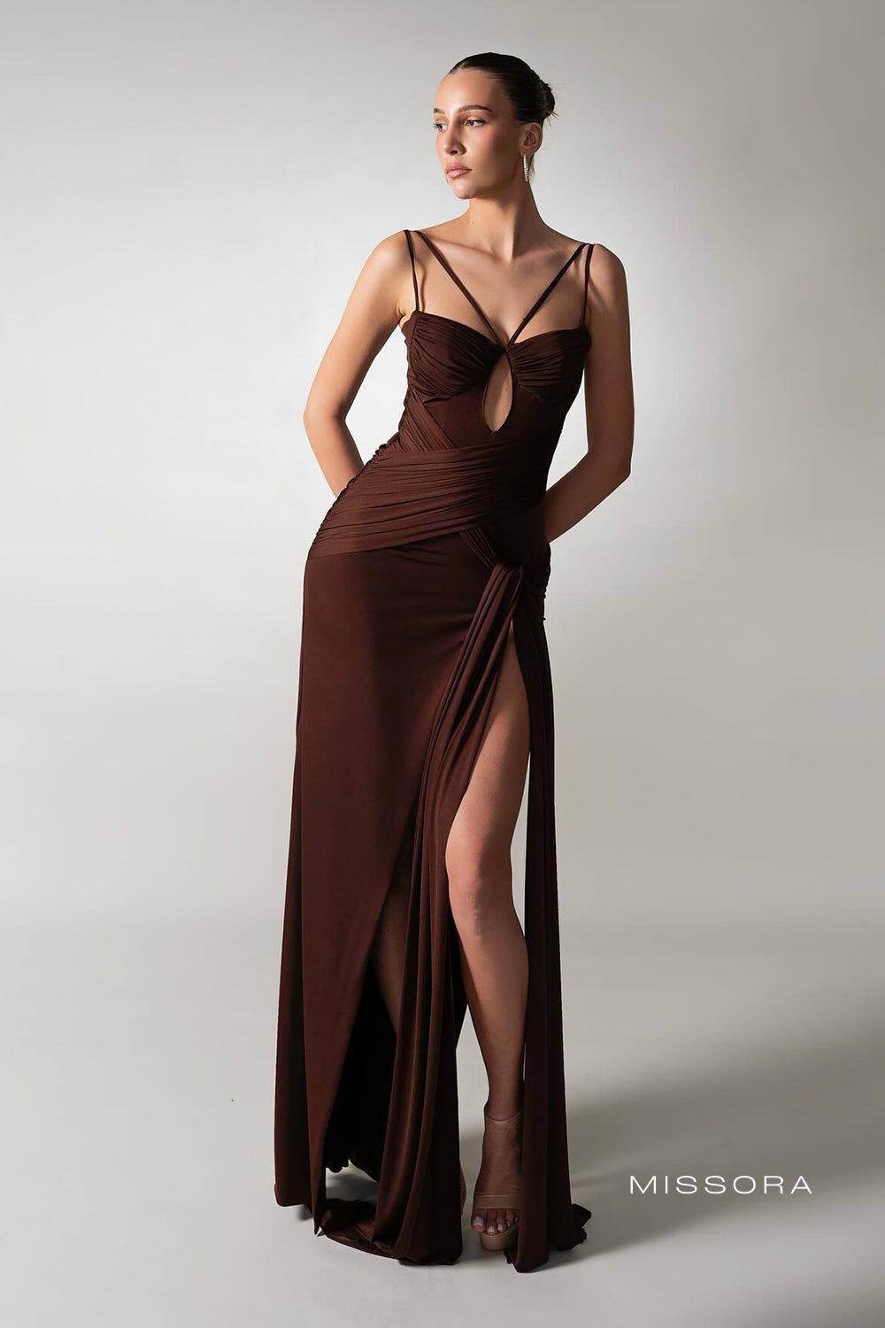 Missora Jacelyn Askili Drapeli Maksi Elbise | BD2647FD-1 | BD2647FD-2 | BD2647FD-3 | BD2647FD-4