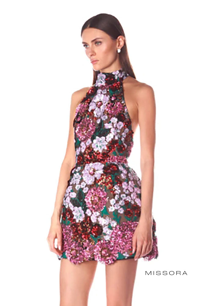 Missora Vesper Cicekli Halter Mini Elbise | F1482V-1 | F1482V-2 | F1482V-3