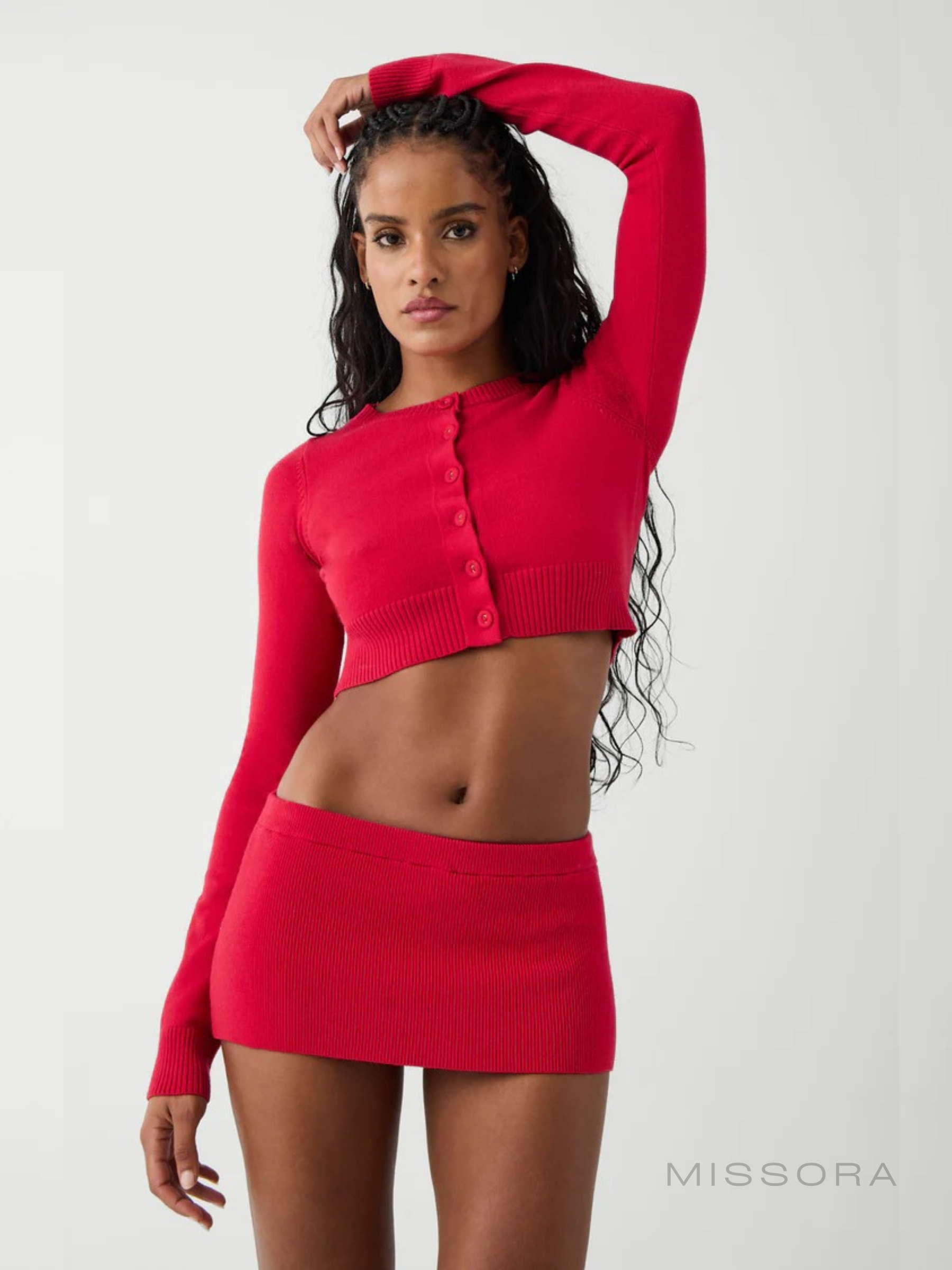 Jaliah Triko Şort Etek Takım