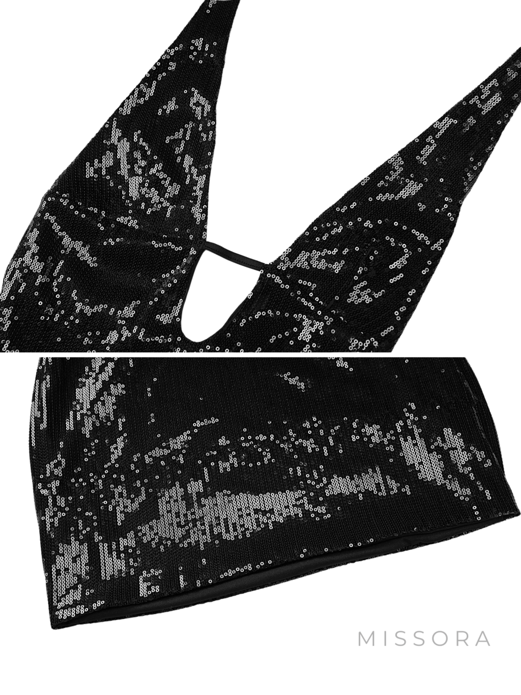 Amairany Halter Payetli Mini Elbise