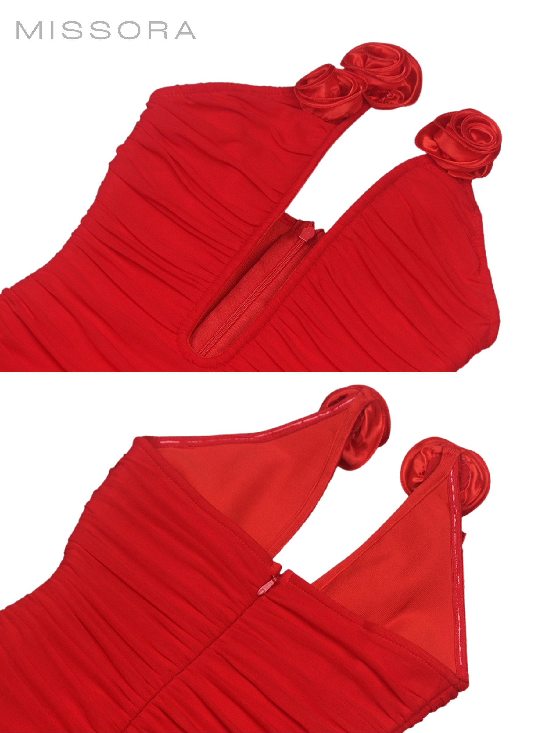 Scarlet Çiçek İşlemeli Dekolteli Mini Elbise