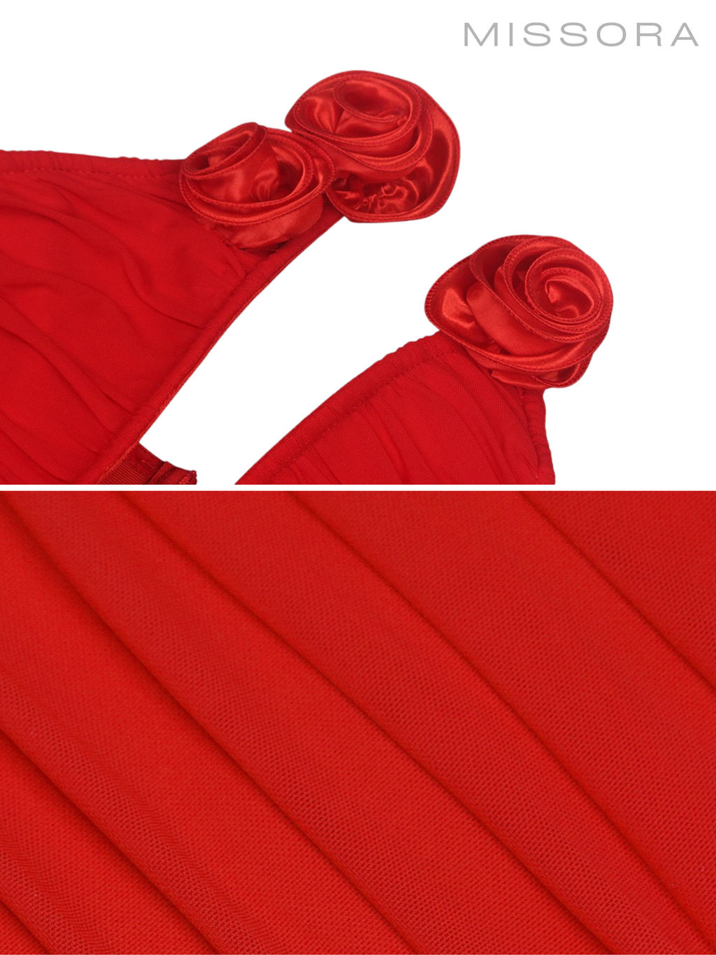 Scarlet Çiçek İşlemeli Dekolteli Mini Elbise