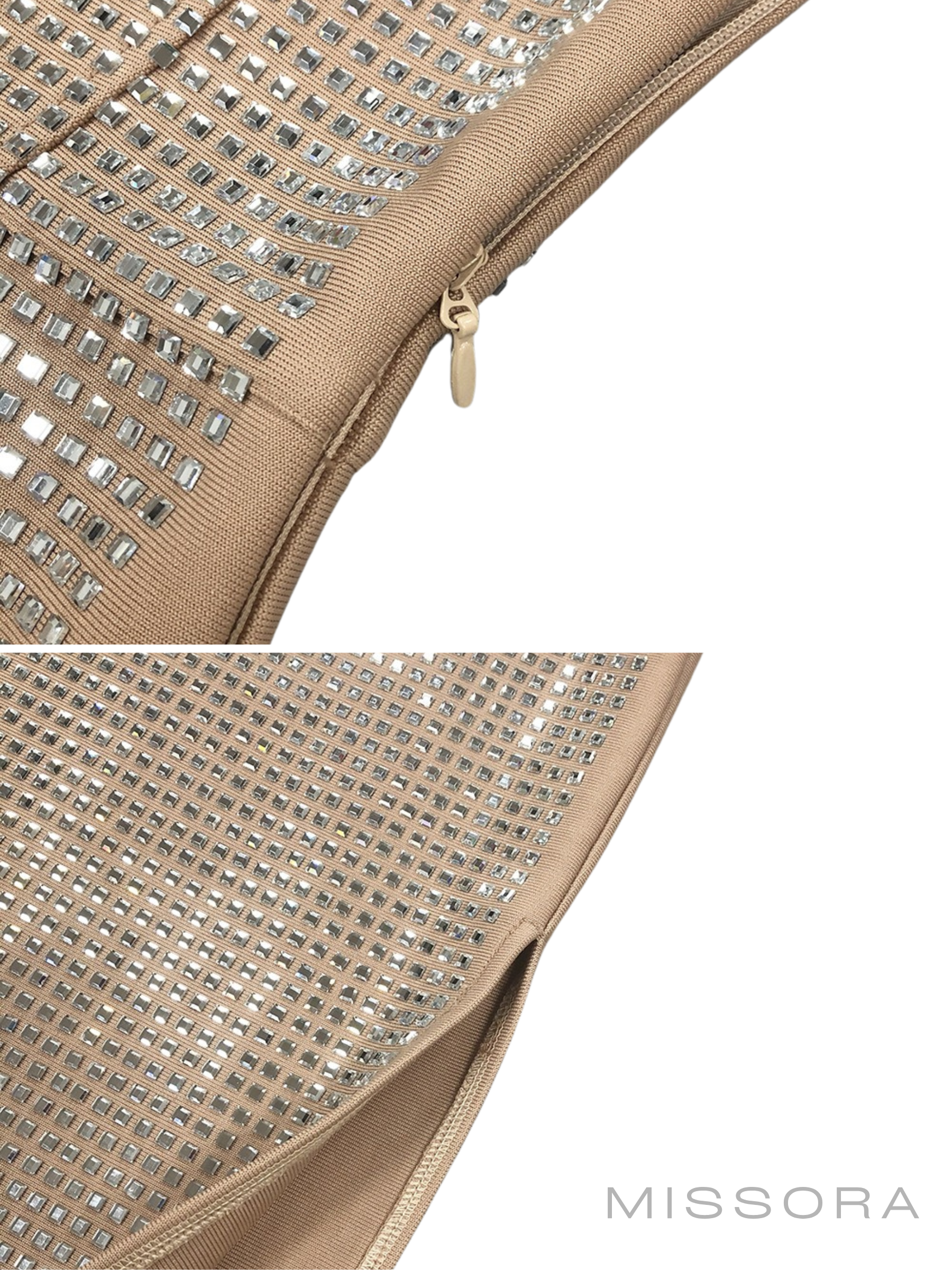 Bonnie Kristal İşlemeli Bandaj Maksi Elbise