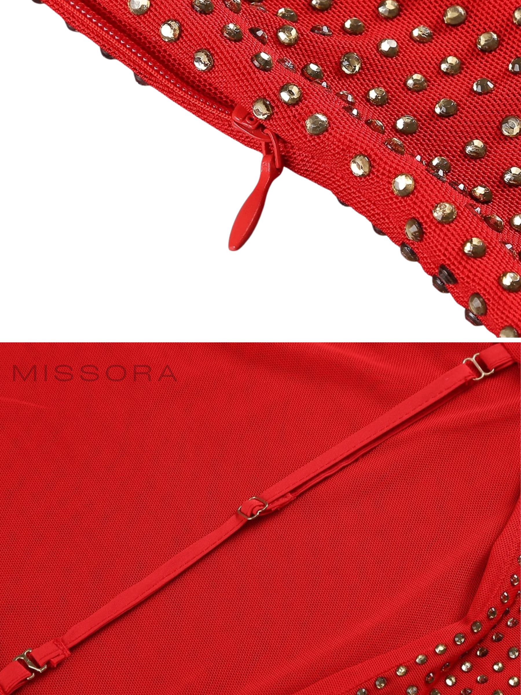 Nyla Sırtı Açık Işıltılı Uzun Kol Mini Elbise