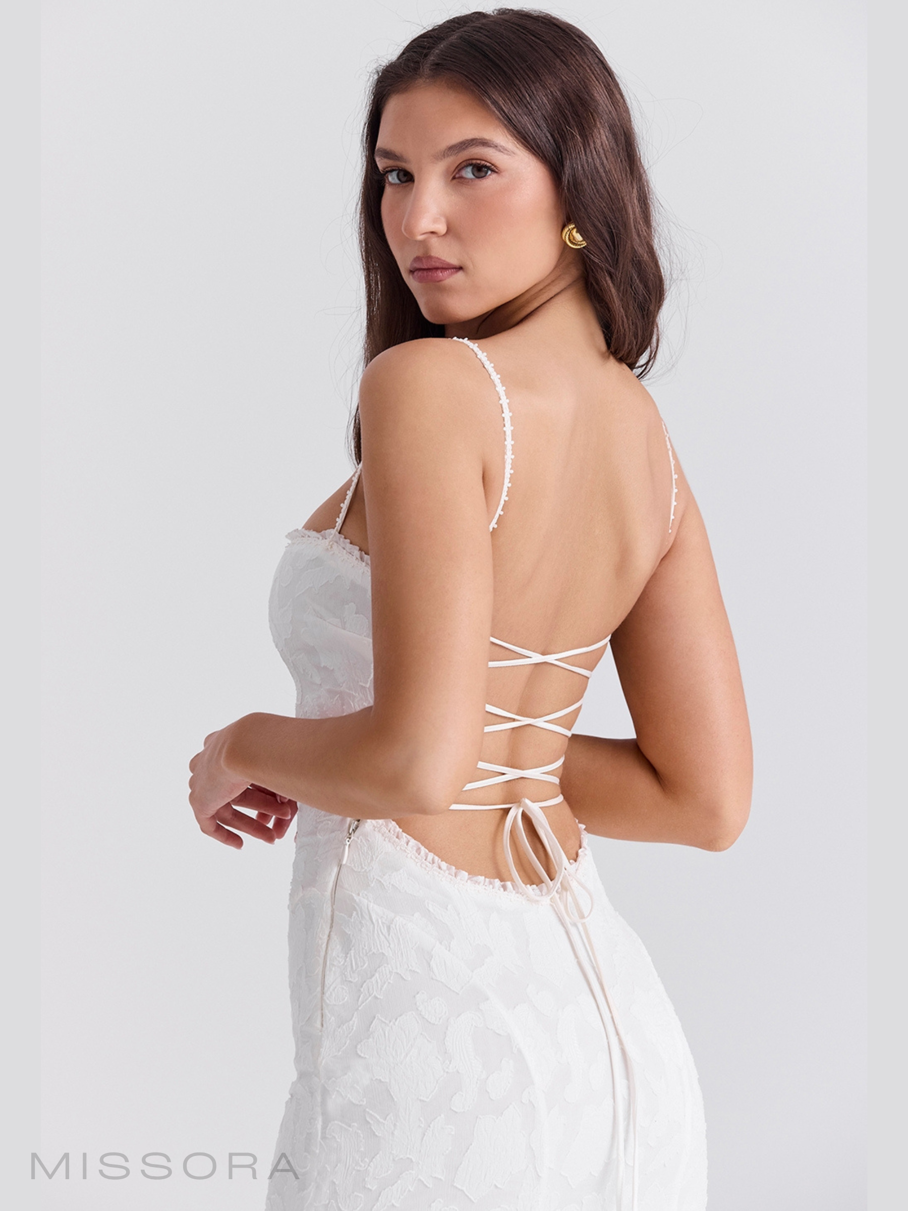 Ona Jakarlı Askılı Maksi Elbise