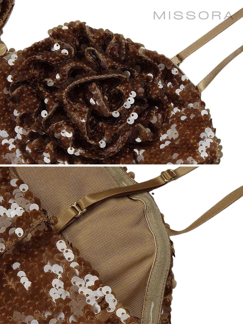 Albany Payetli Askılı Maksi Elbise