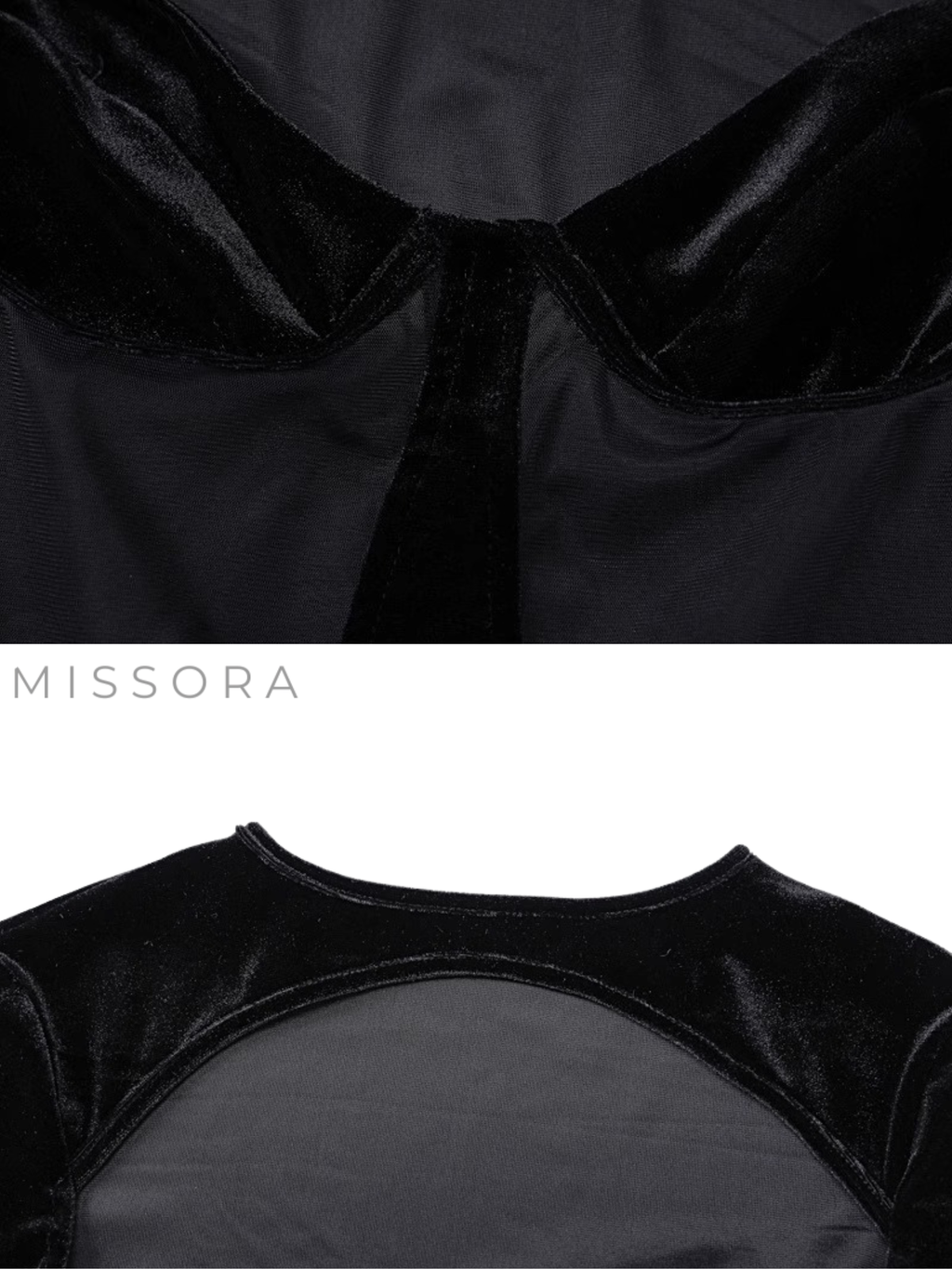 Zahra Tül Detaylı Kadife Mini Elbise