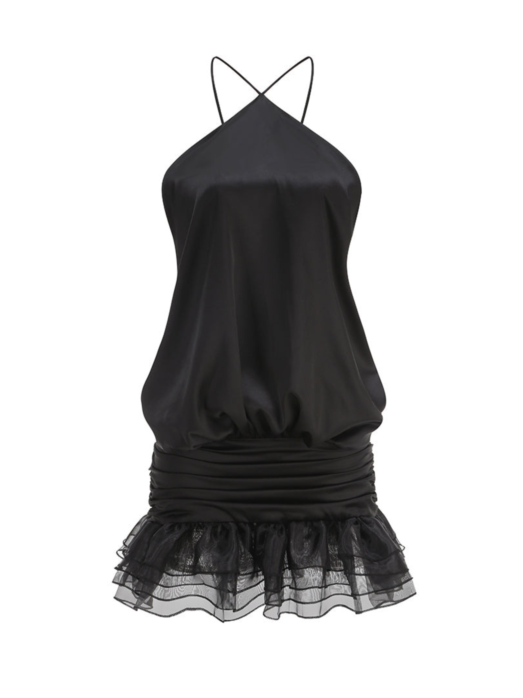 Naiara Halter Fırfırlı Elbise