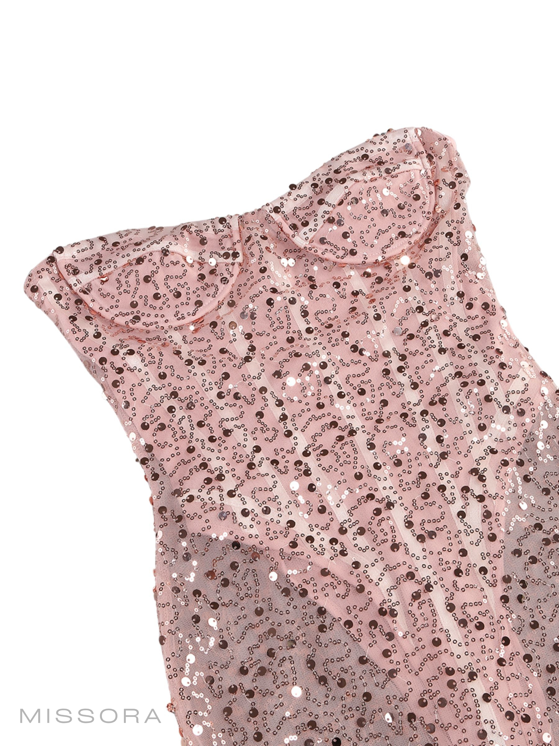 Isabel Payetli Uzun Straplez Elbise