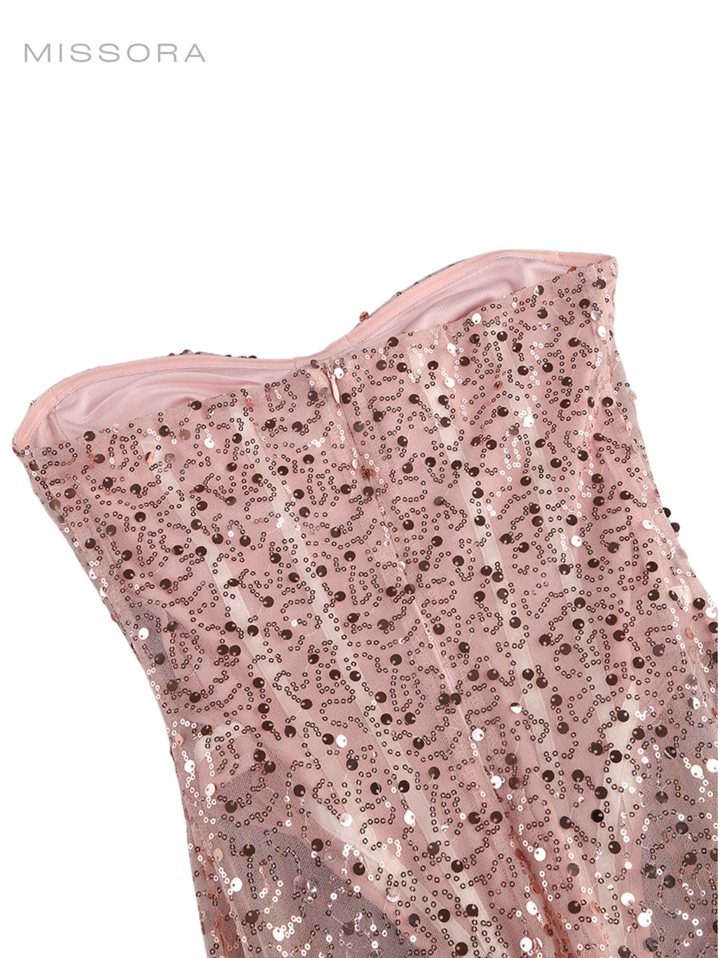 Isabel Payetli Uzun Straplez Elbise