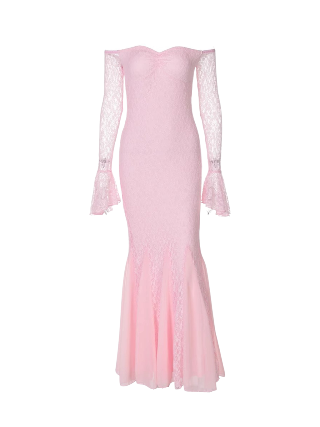 Kimora Balık Etek Dantelli Maxi Elbise