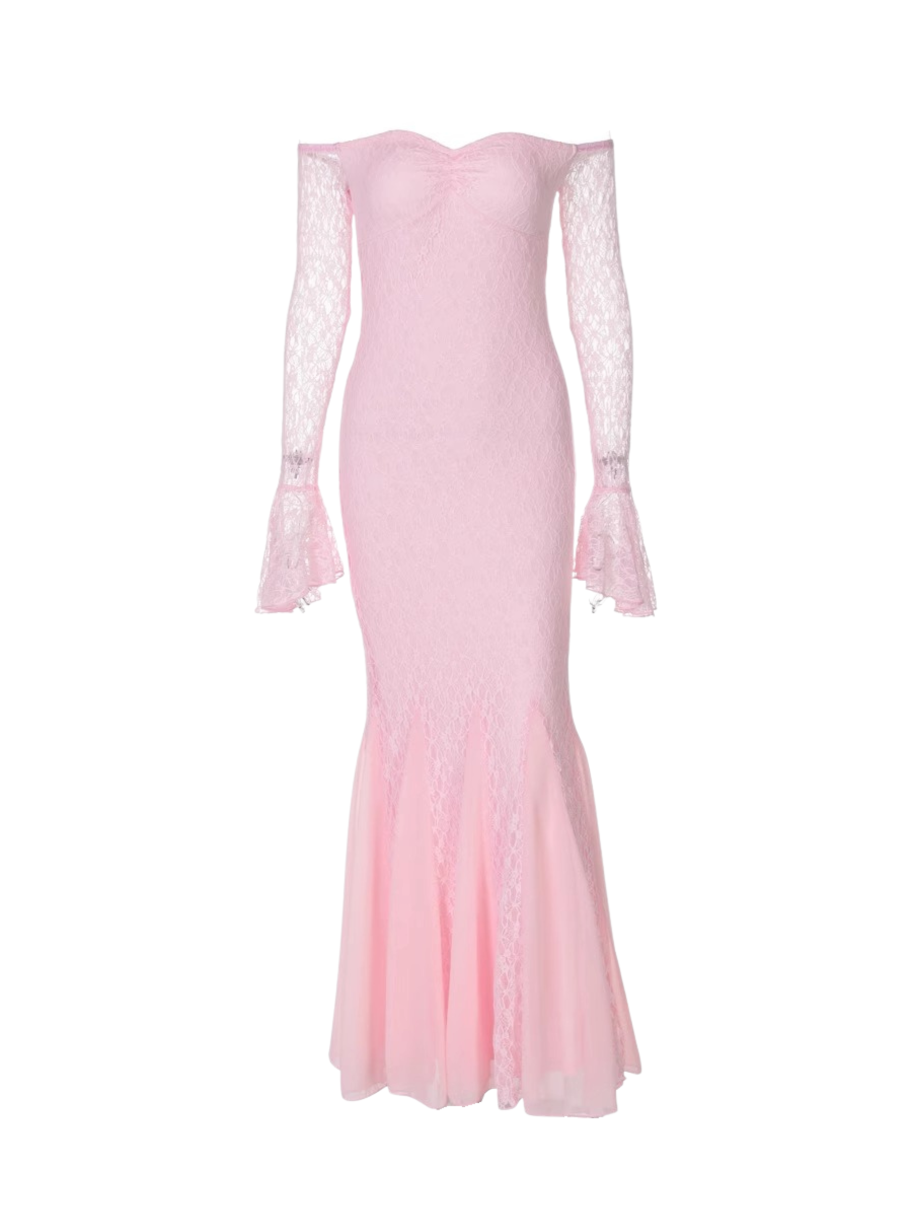 Kimora Balık Etek Dantelli Maxi Elbise