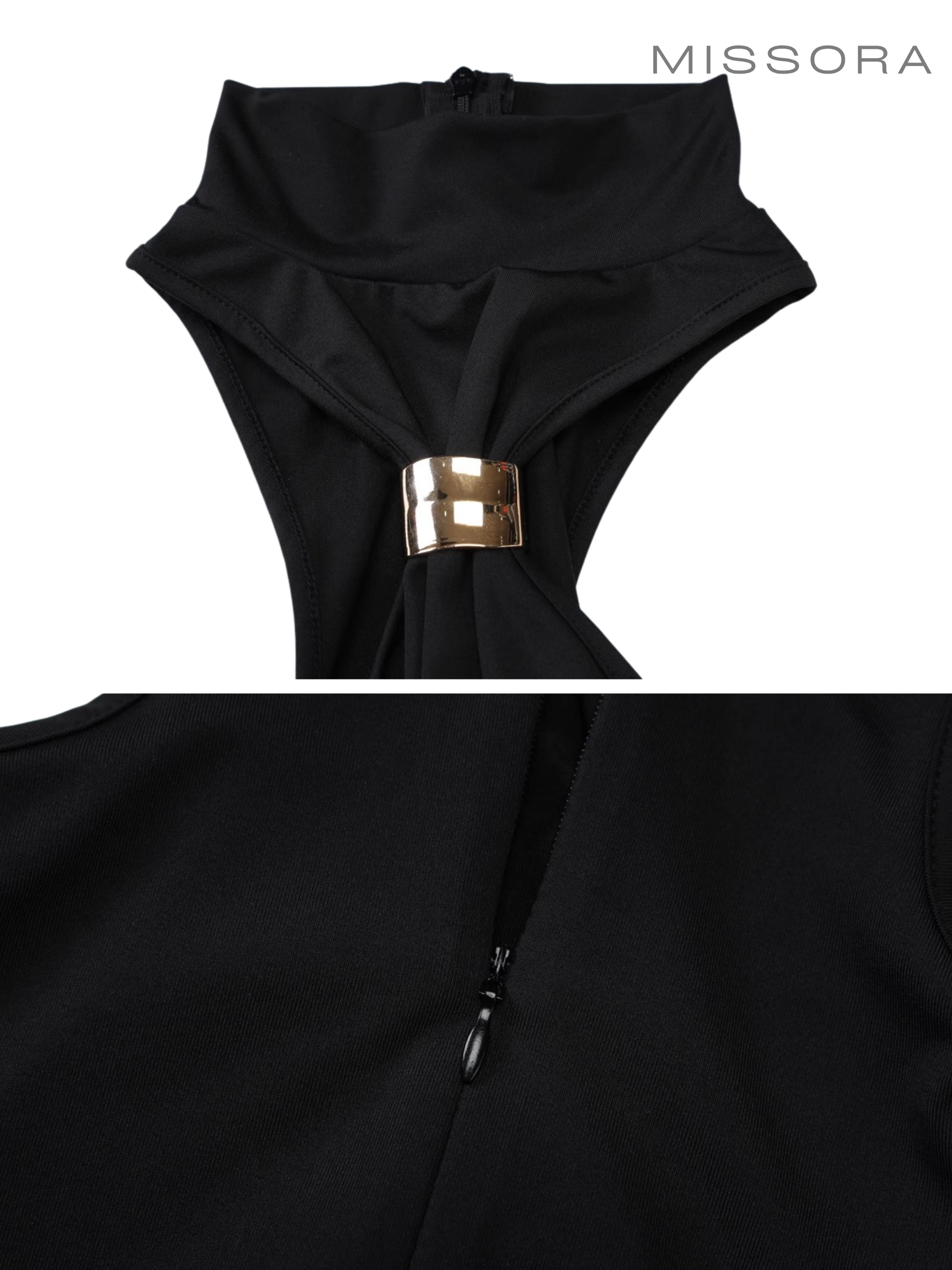 Lilly Altın Metal Detay Maksi Elbise