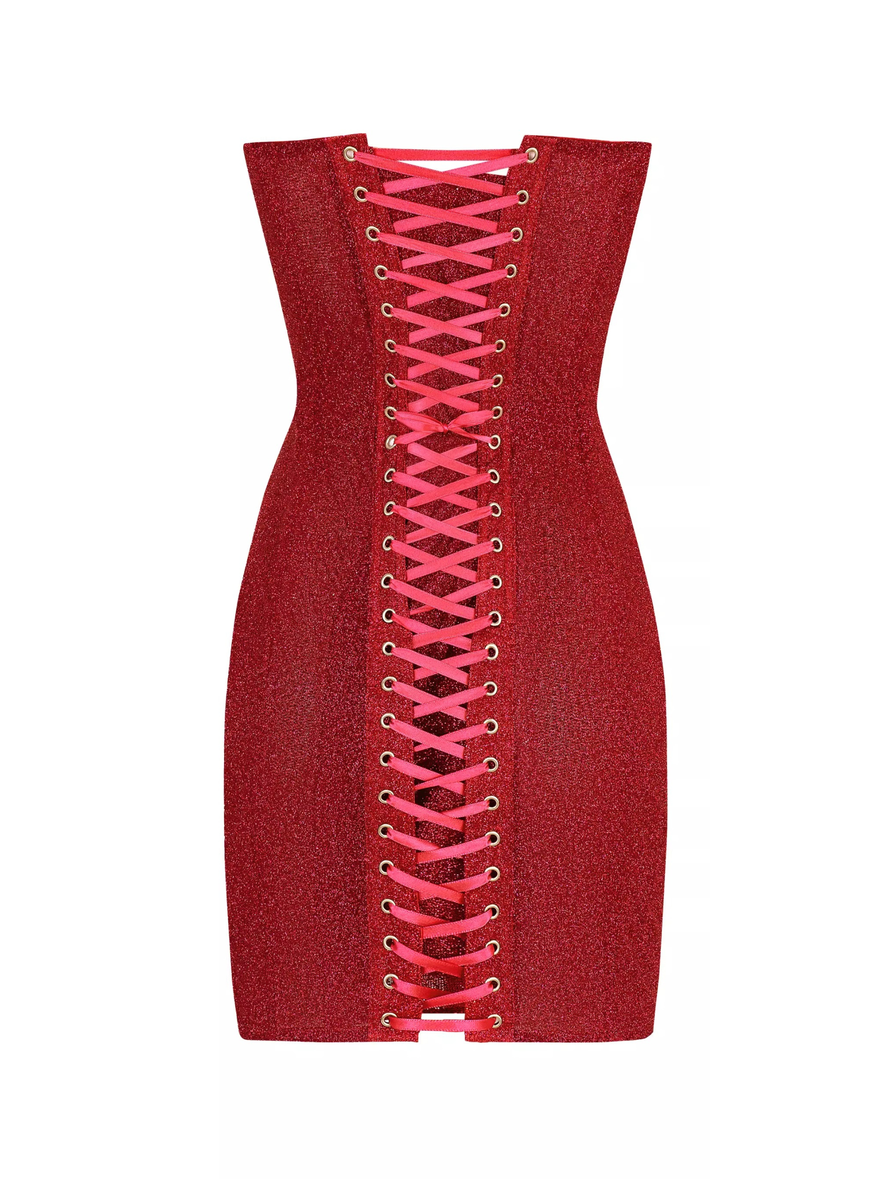 Divya Straplez Işıltılı Mini Elbise