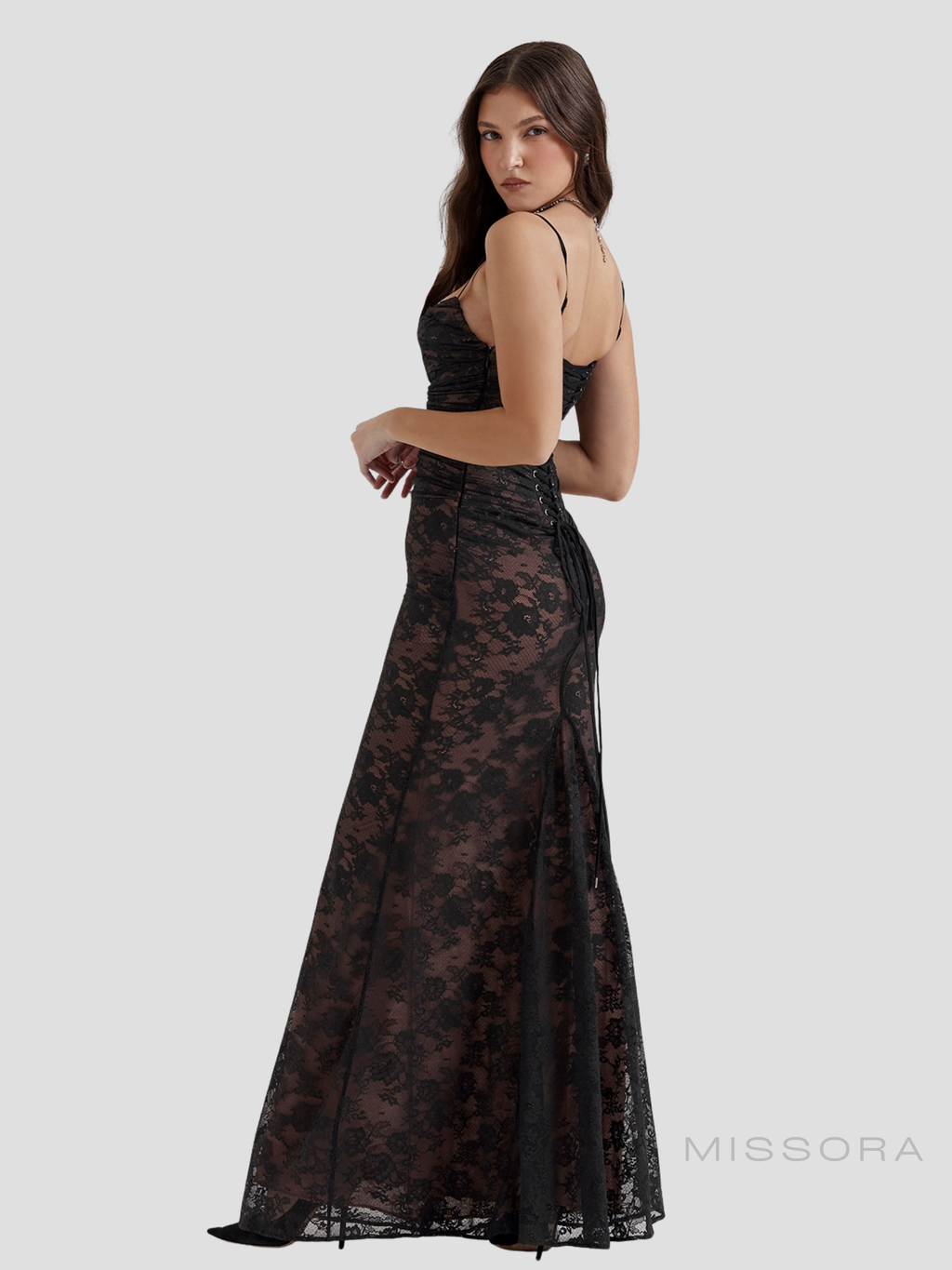 Kelsie İki Parça Dantel Maksi Elbise - Beyaz