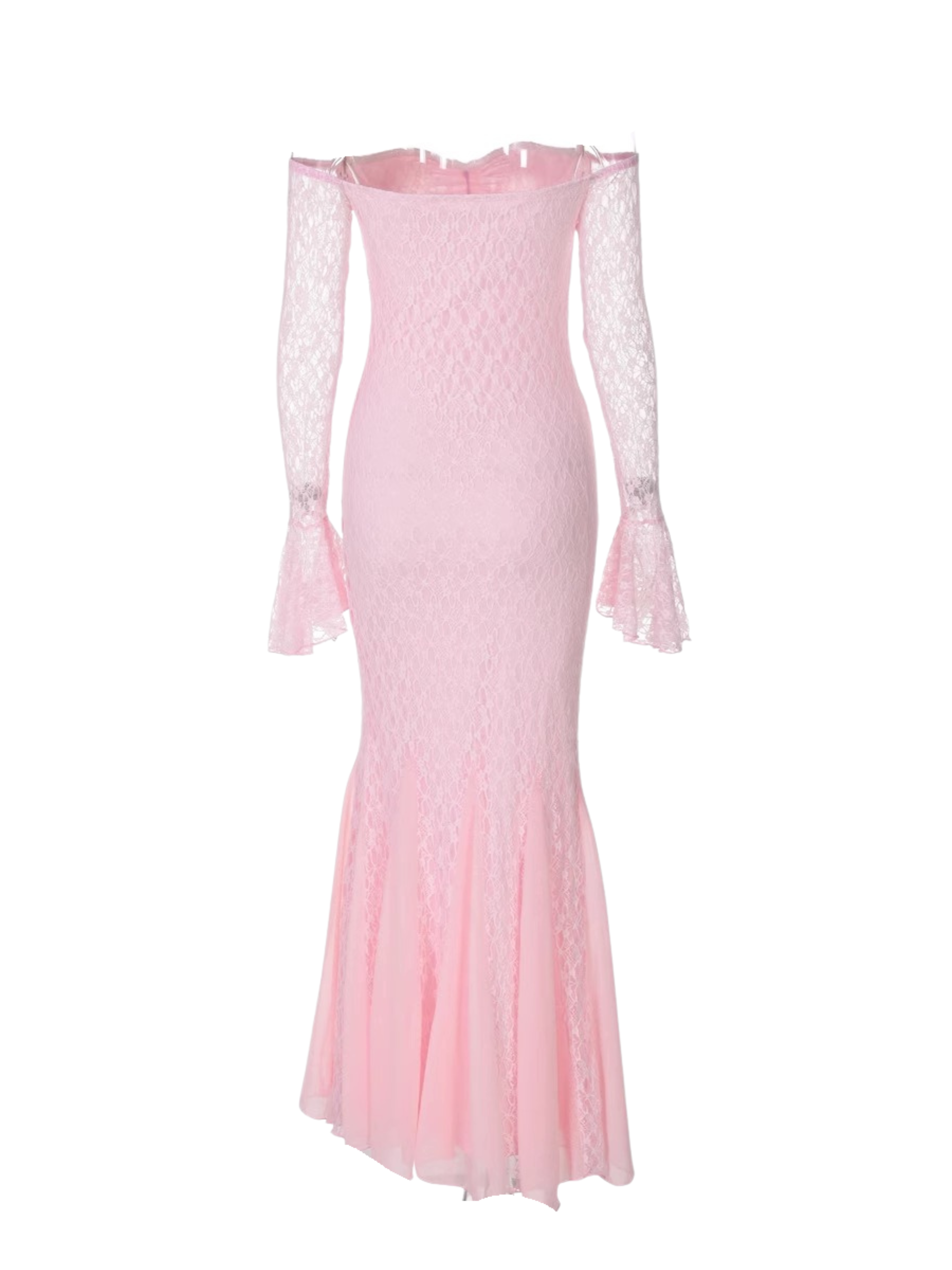 Kimora Balık Etek Dantelli Maxi Elbise