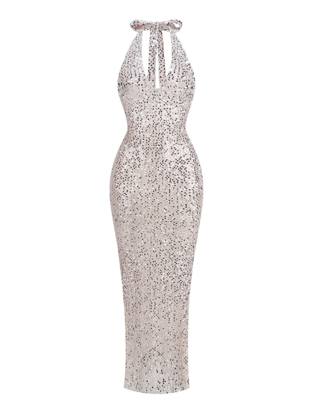 Clare Işıltılı Transparan Maksi Elbise