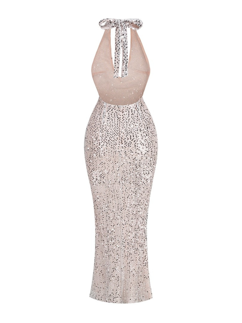 Clare Işıltılı Transparan Maksi Elbise