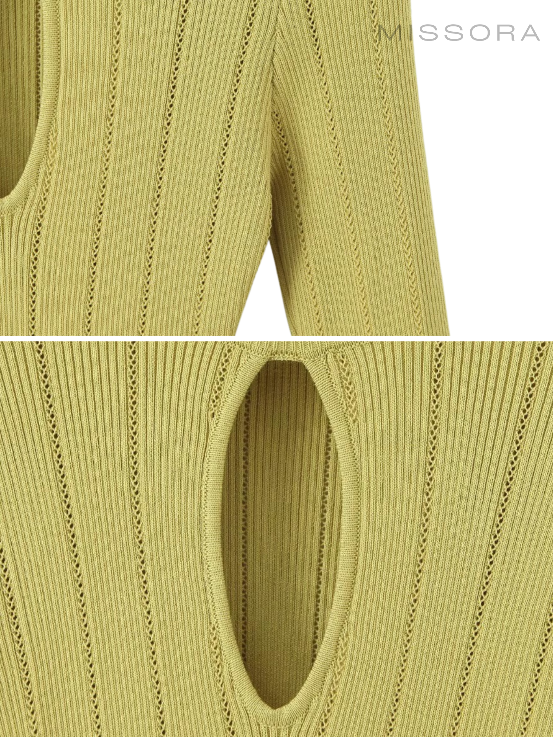 Isa Uzun Kol Örgü Mini Elbise