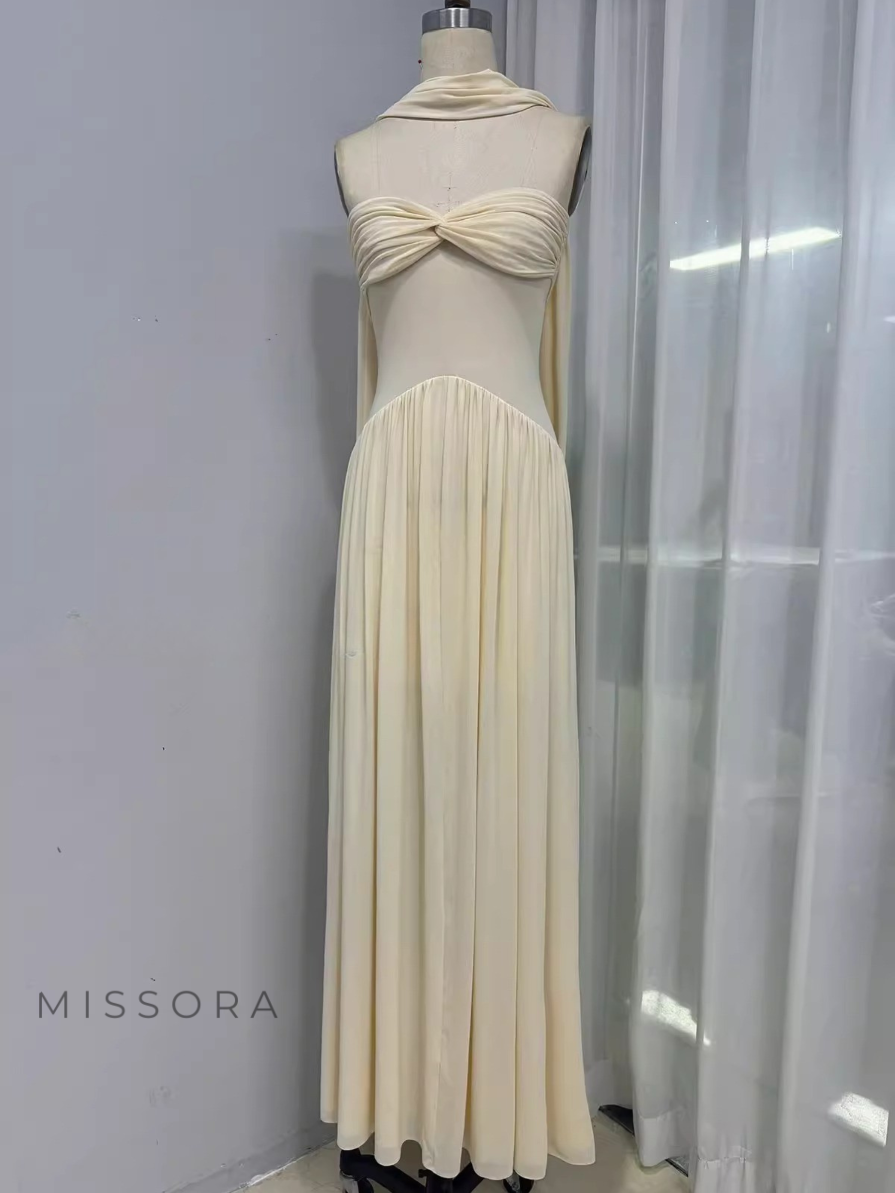 Novalynn Straplez Tül Elbise