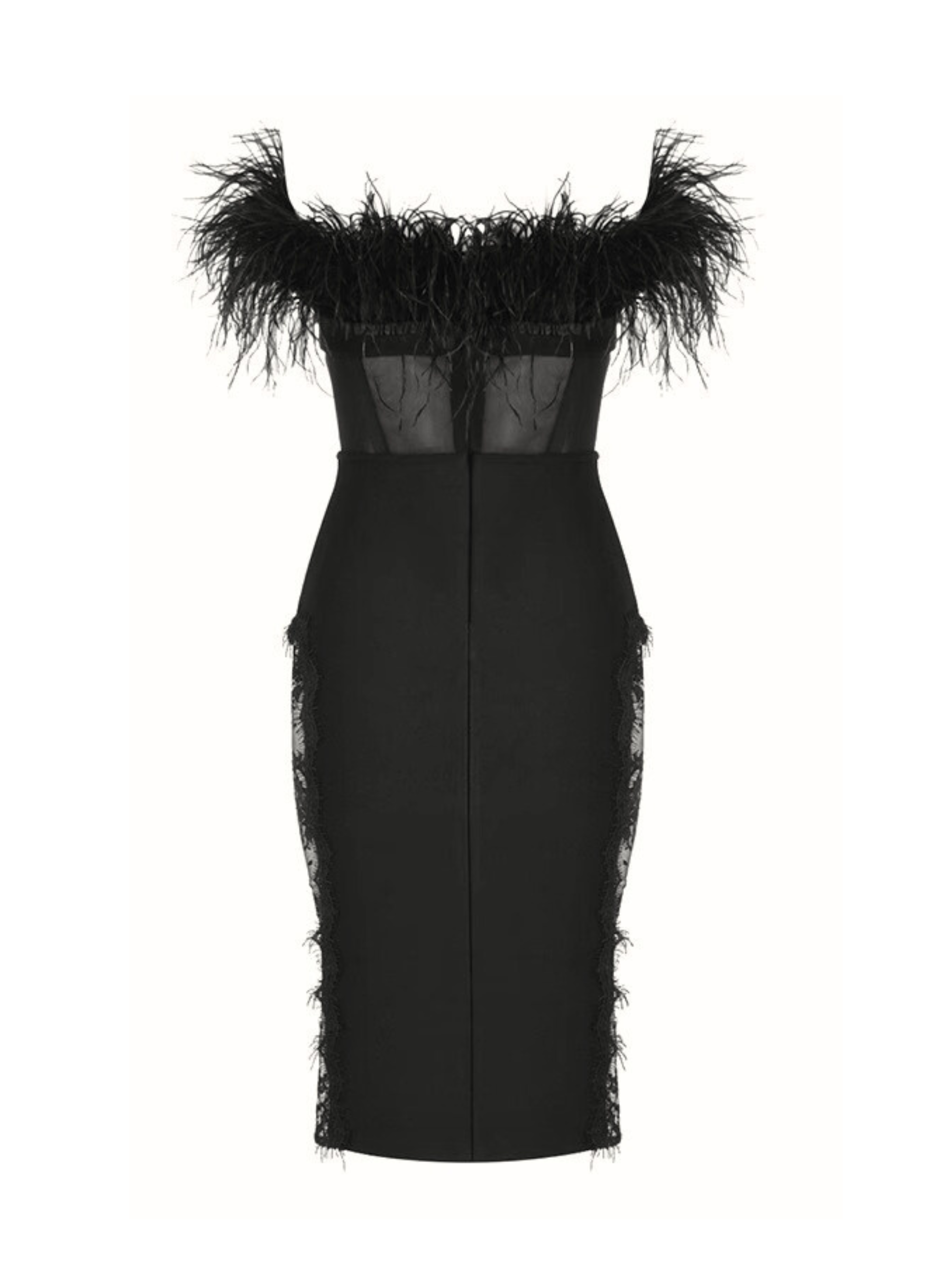 Amora Tüy Detaylı Straplez Elbise