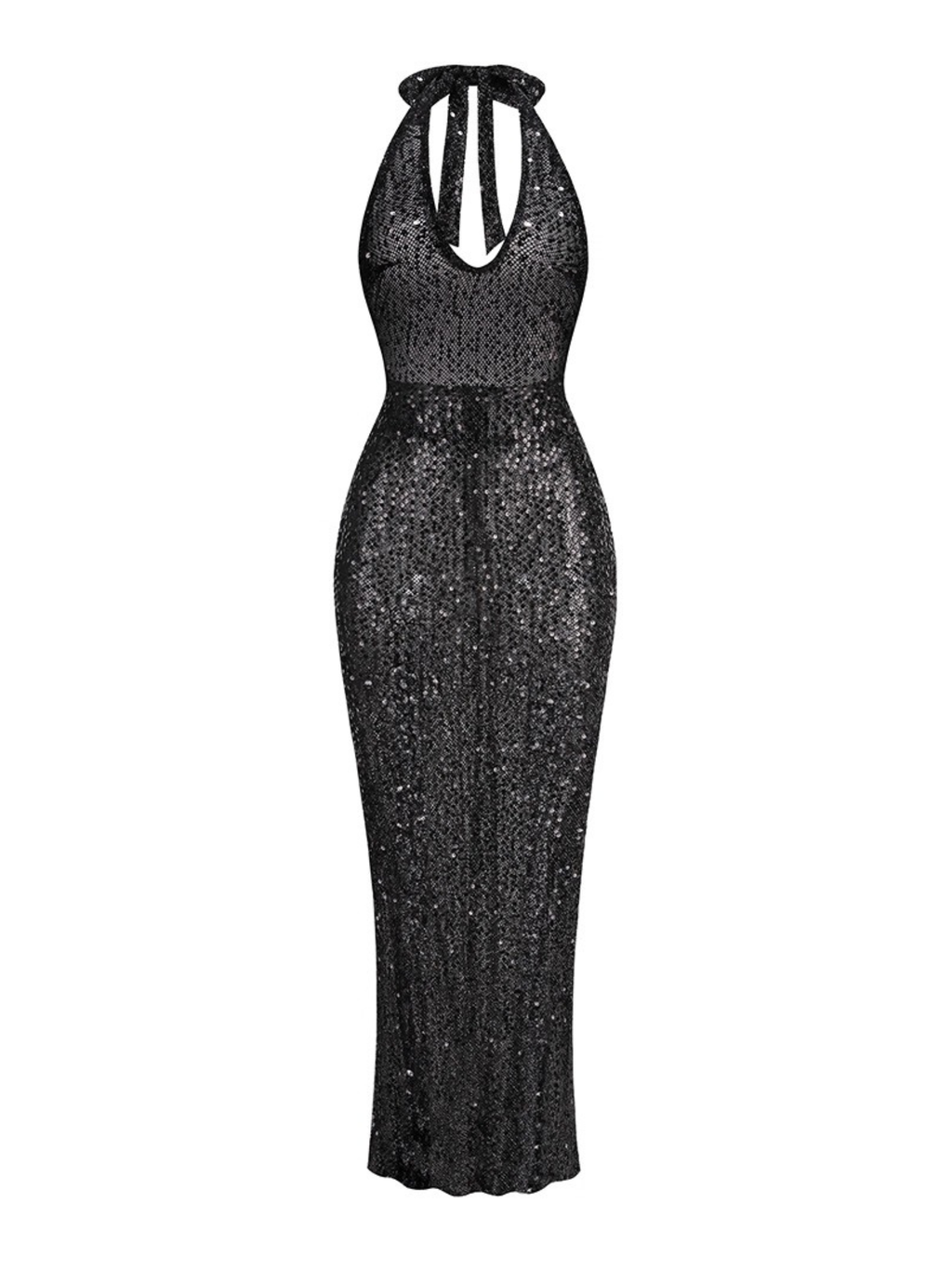 Clare Işıltılı Transparan Maksi Elbise