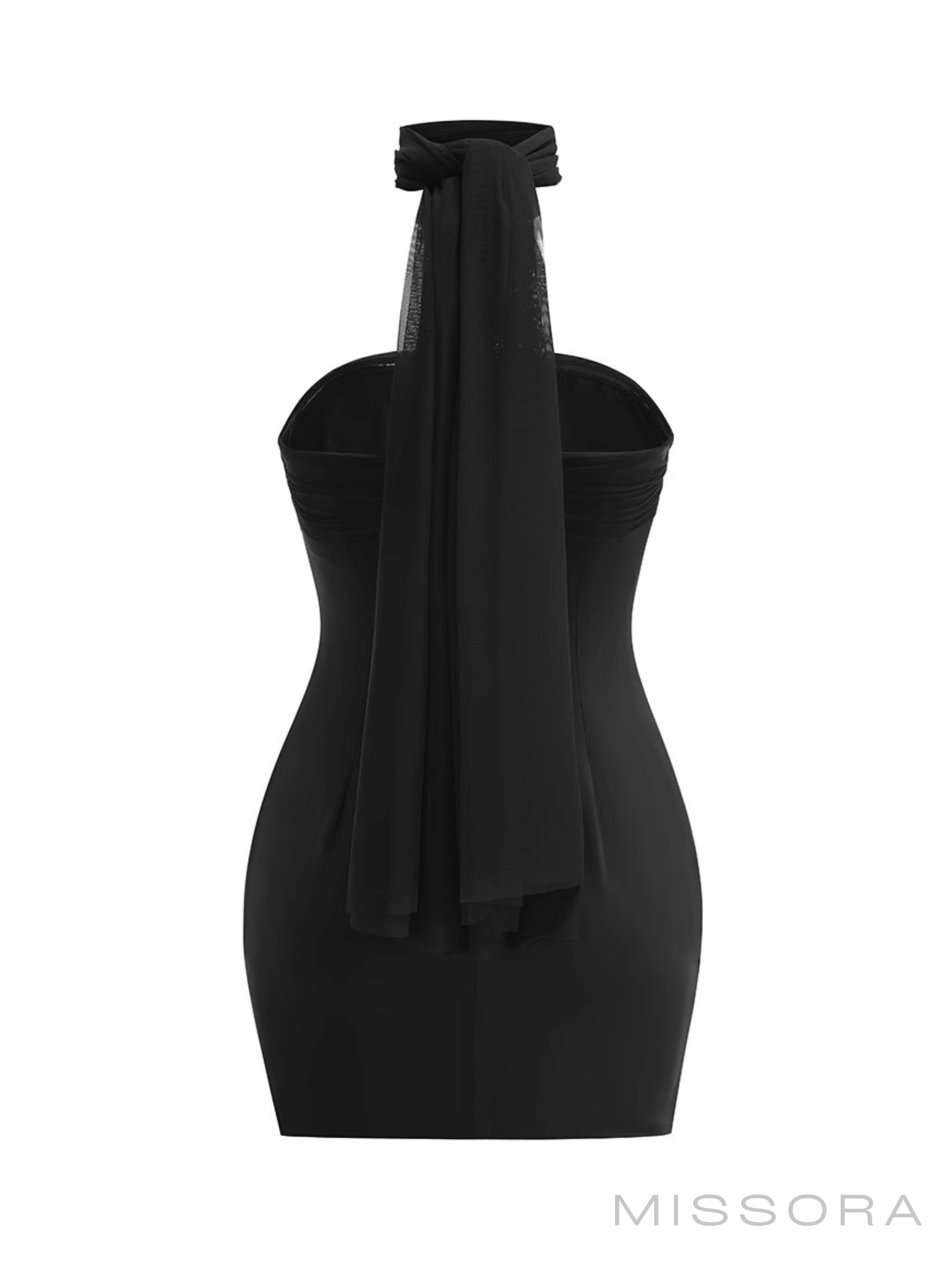 Keturah Şal Detaylı Bandaj Mini Elbise