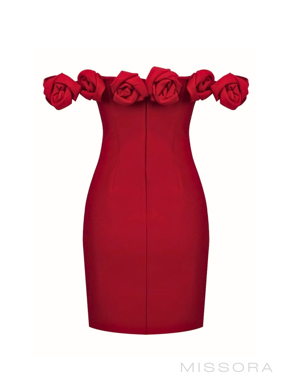 Lively Gül Detaylı Düşük Omuz Mini Elbise