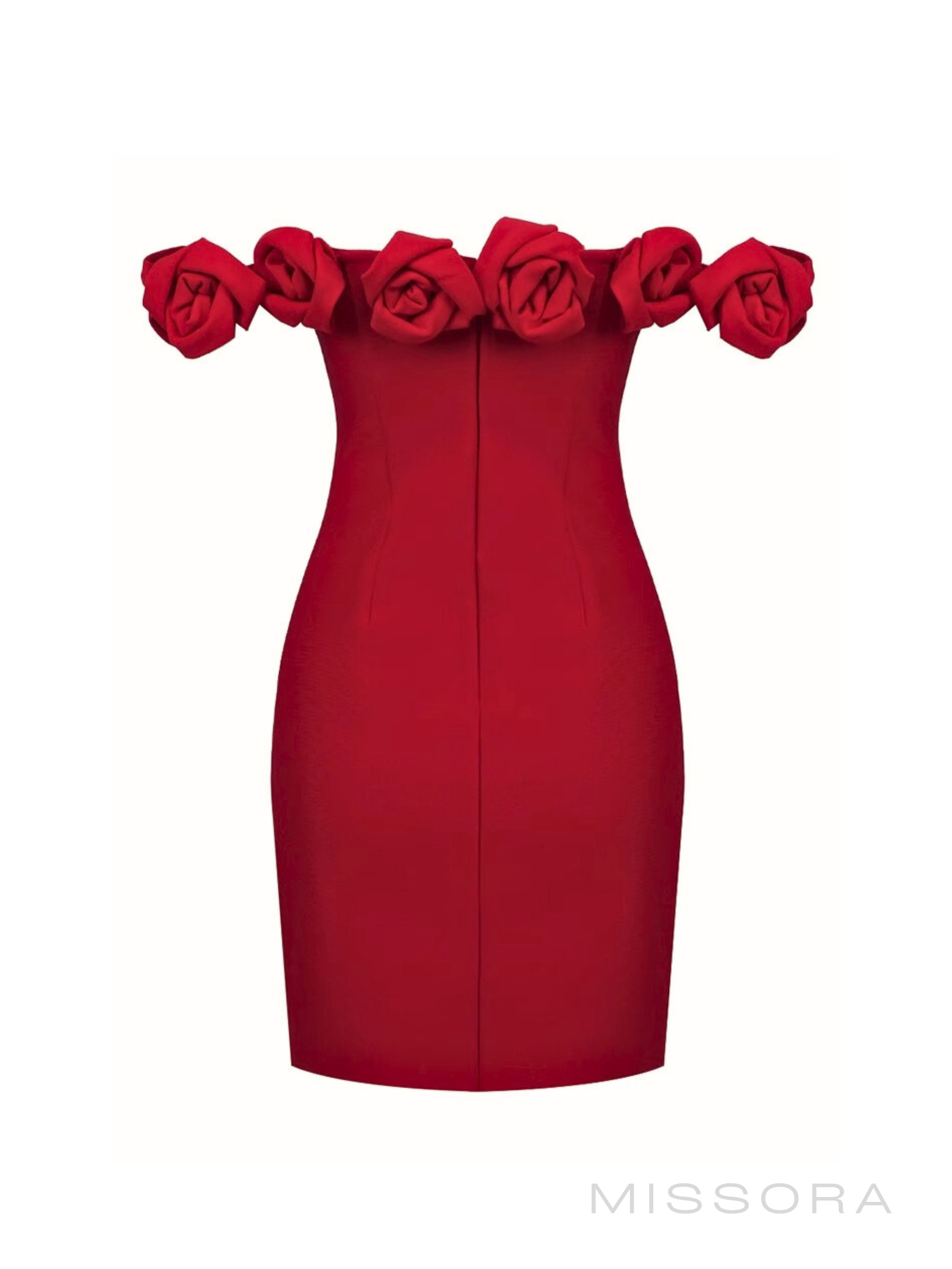 Lively Gül Detaylı Düşük Omuz Mini Elbise