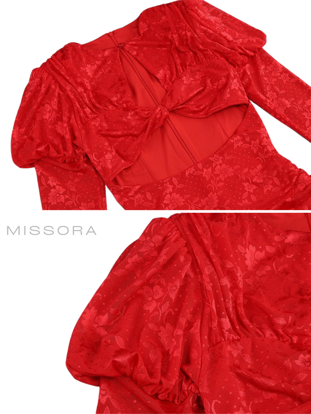 Andersyn Dekolteli Dantelli Mini Elbise