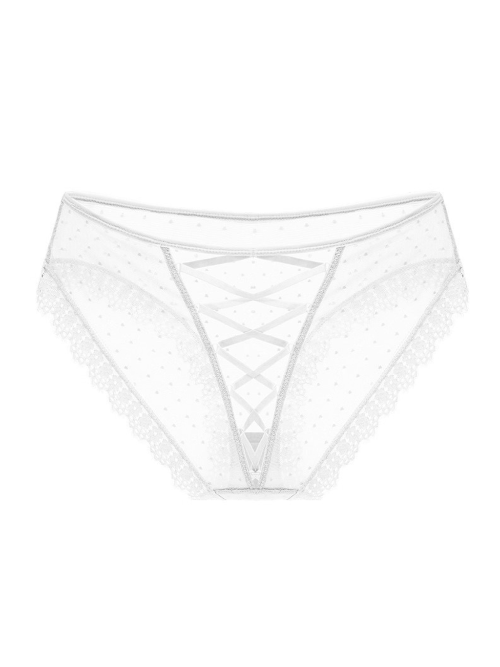 Samantha Dantel Bağcık Detaylı Transparan Alt