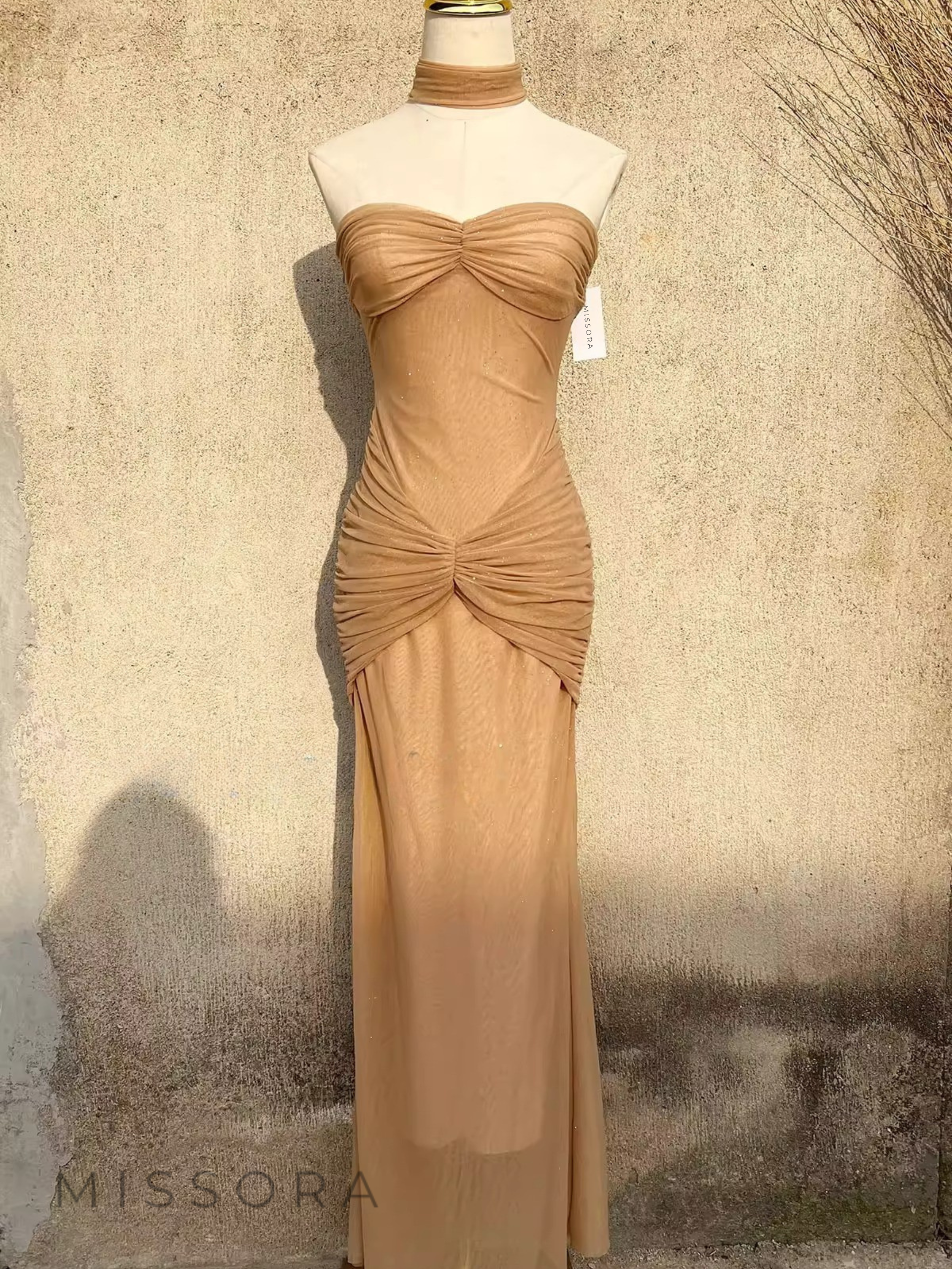 Izabelle Işıltılı Transparan Maksi Elbise