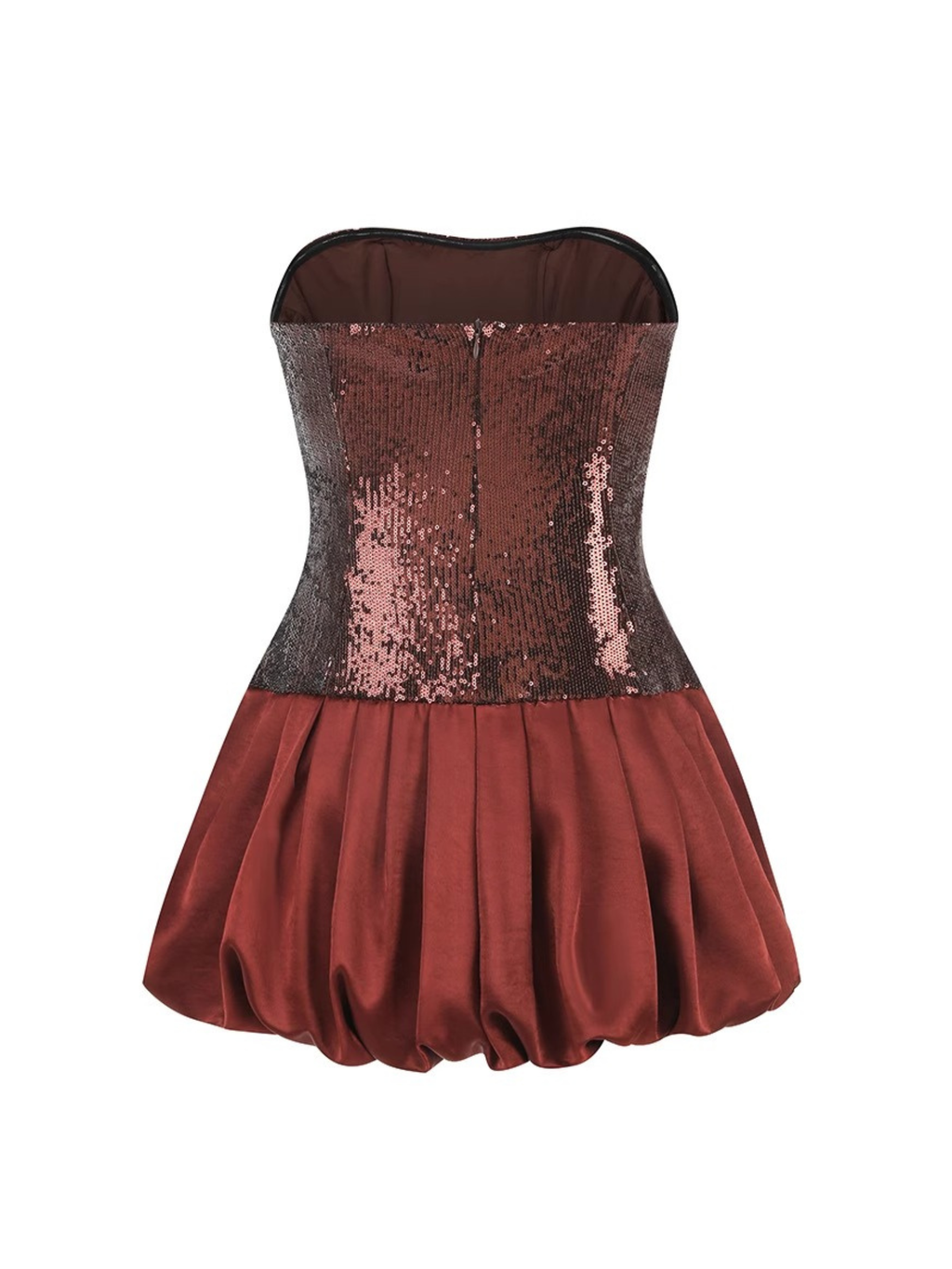 Evangelina Straplez Payetli Mini Elbise