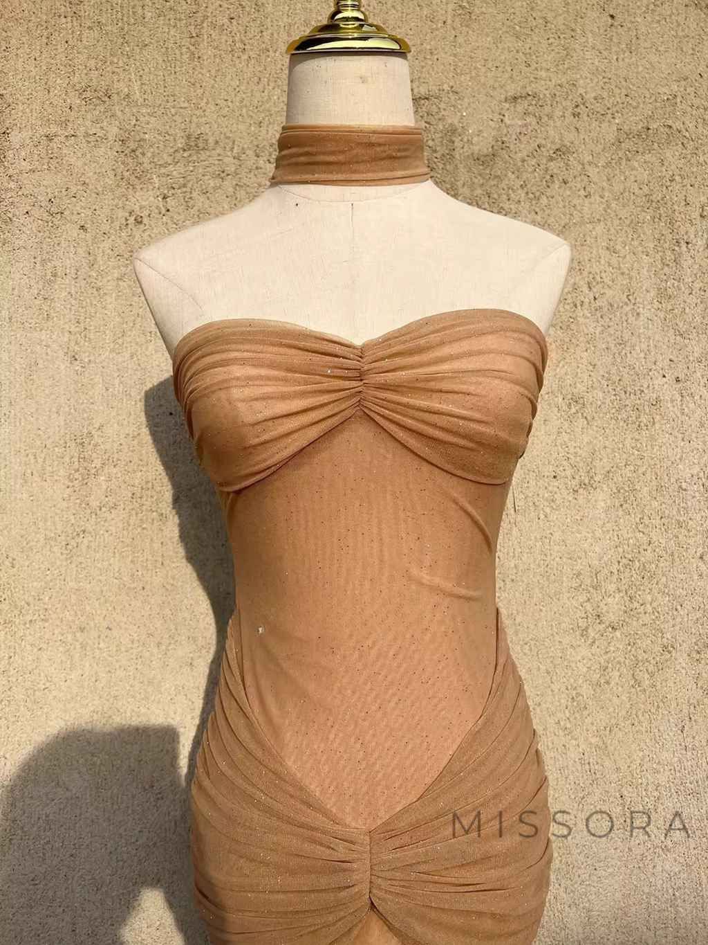 Izabelle Işıltılı Transparan Maksi Elbise