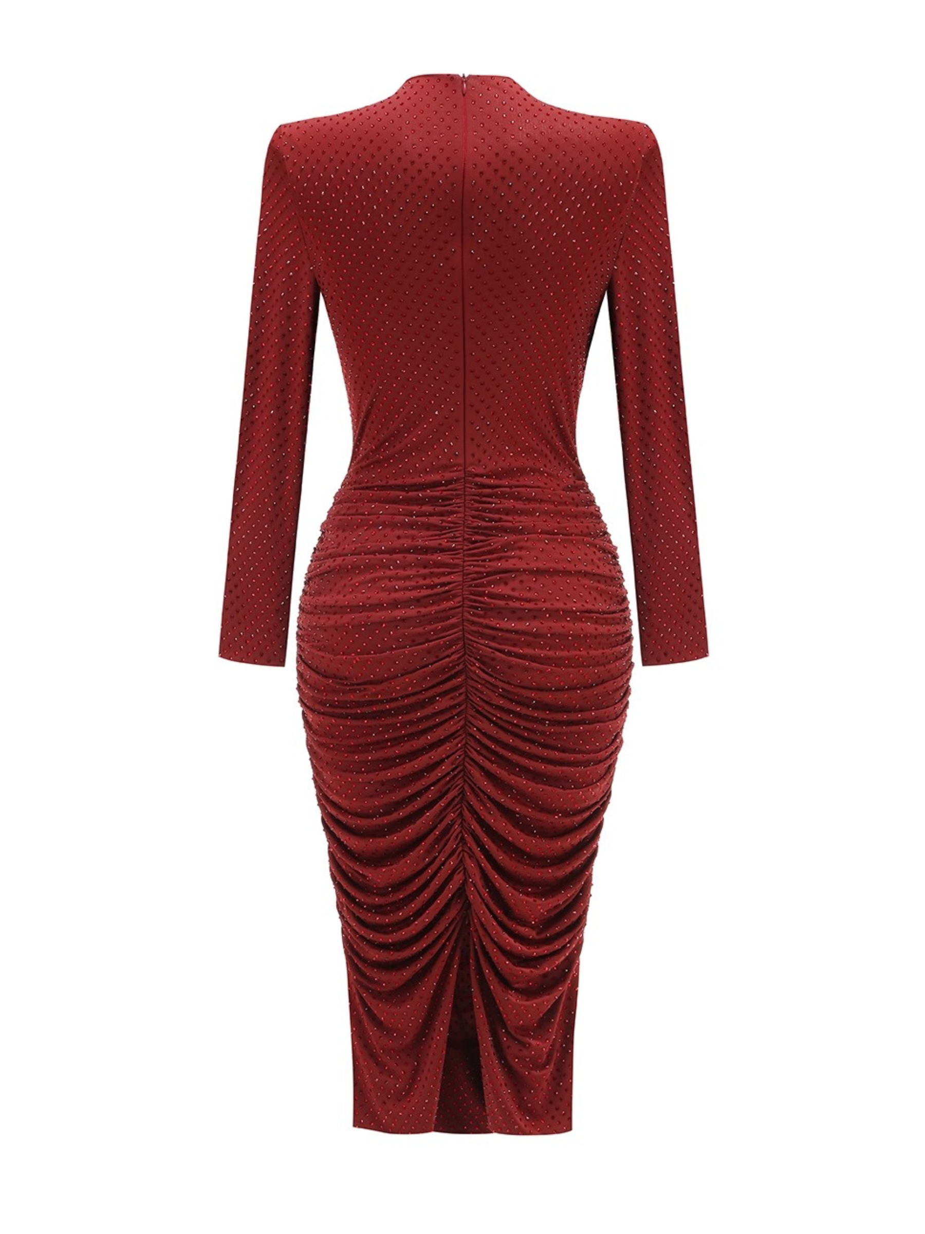 Venice Işıltılı Uzun Kol Maksi Elbise