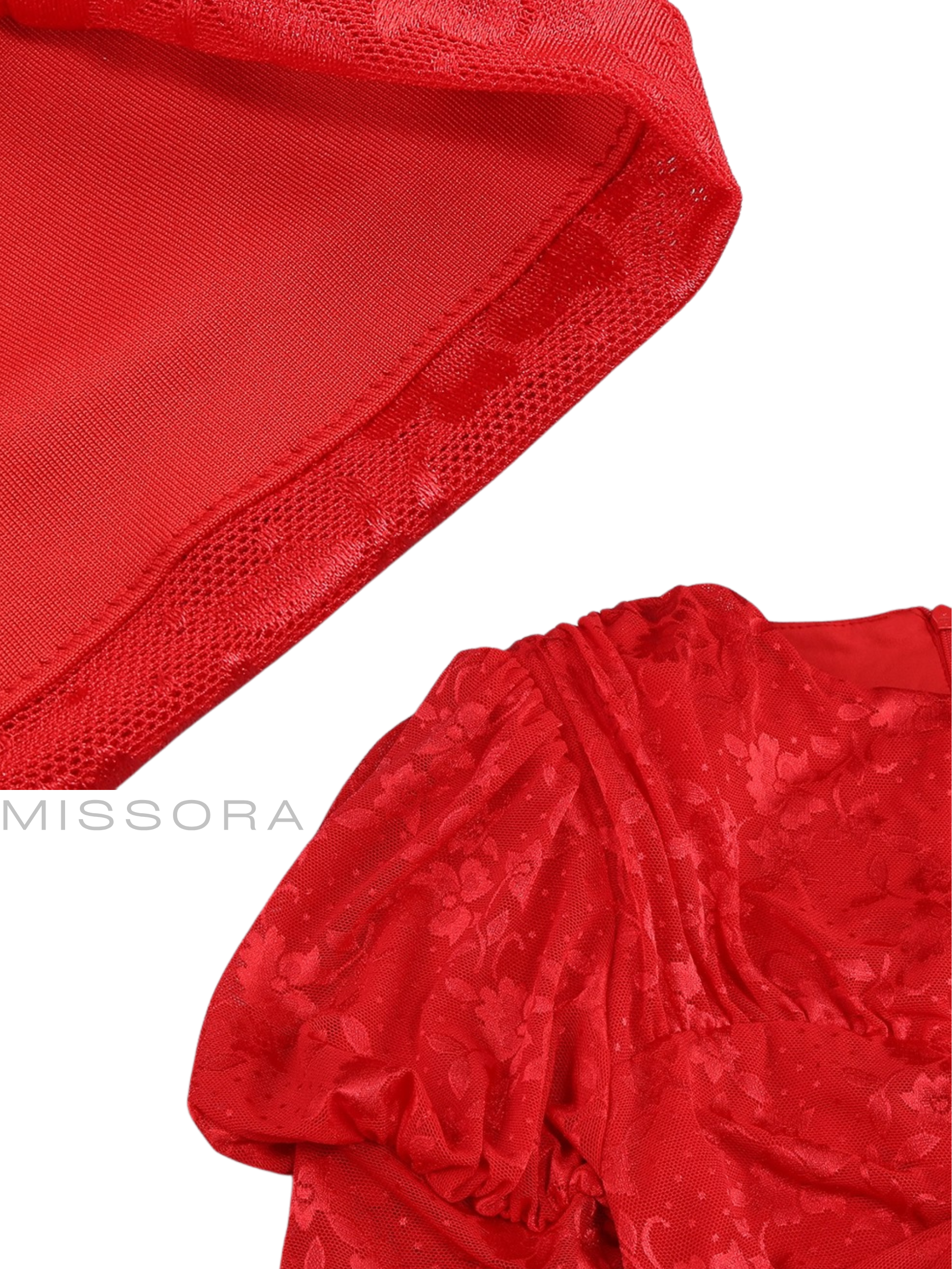 Andersyn Dekolteli Dantelli Mini Elbise