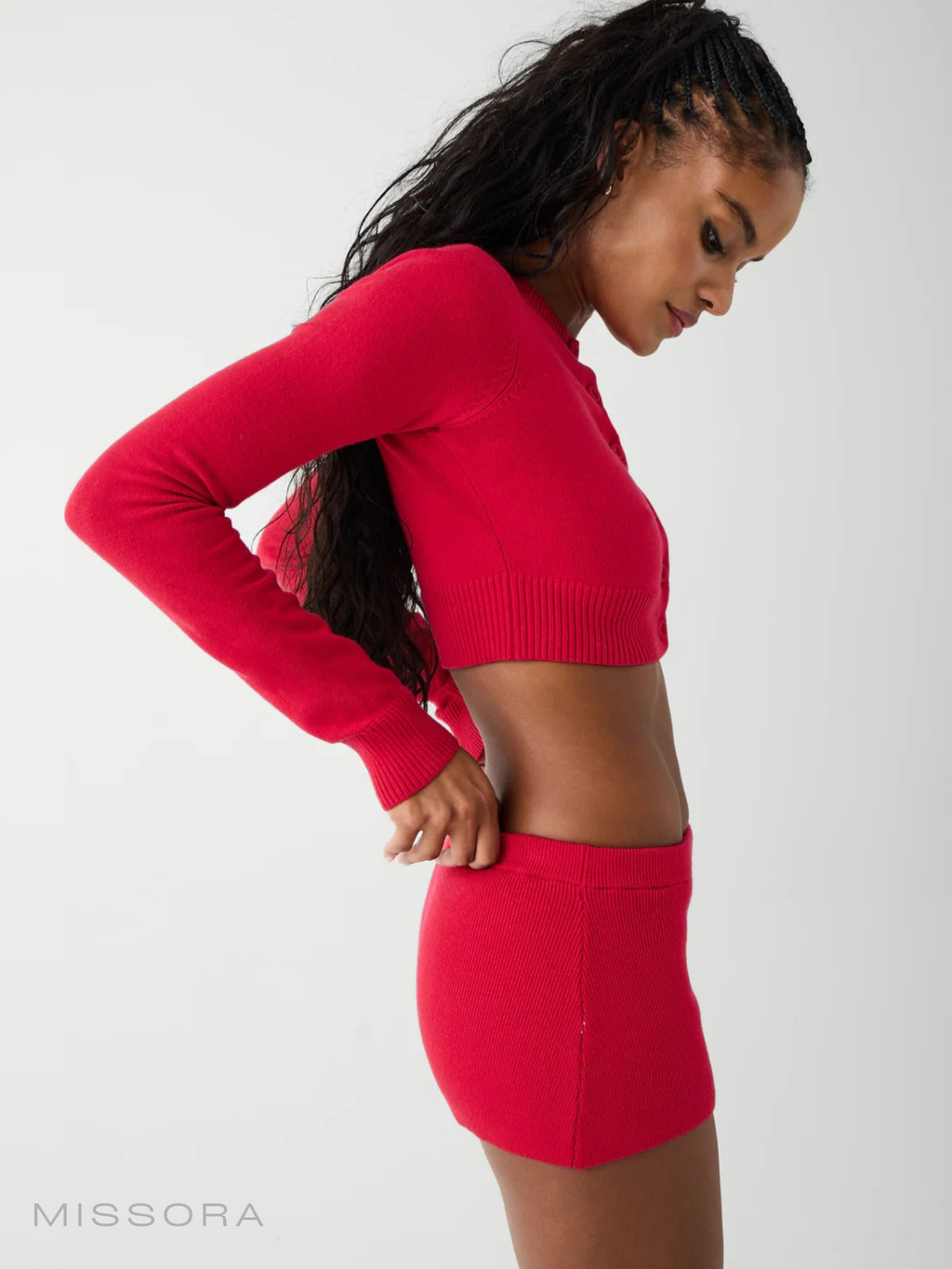 Jaliah Triko Şort Etek Takım