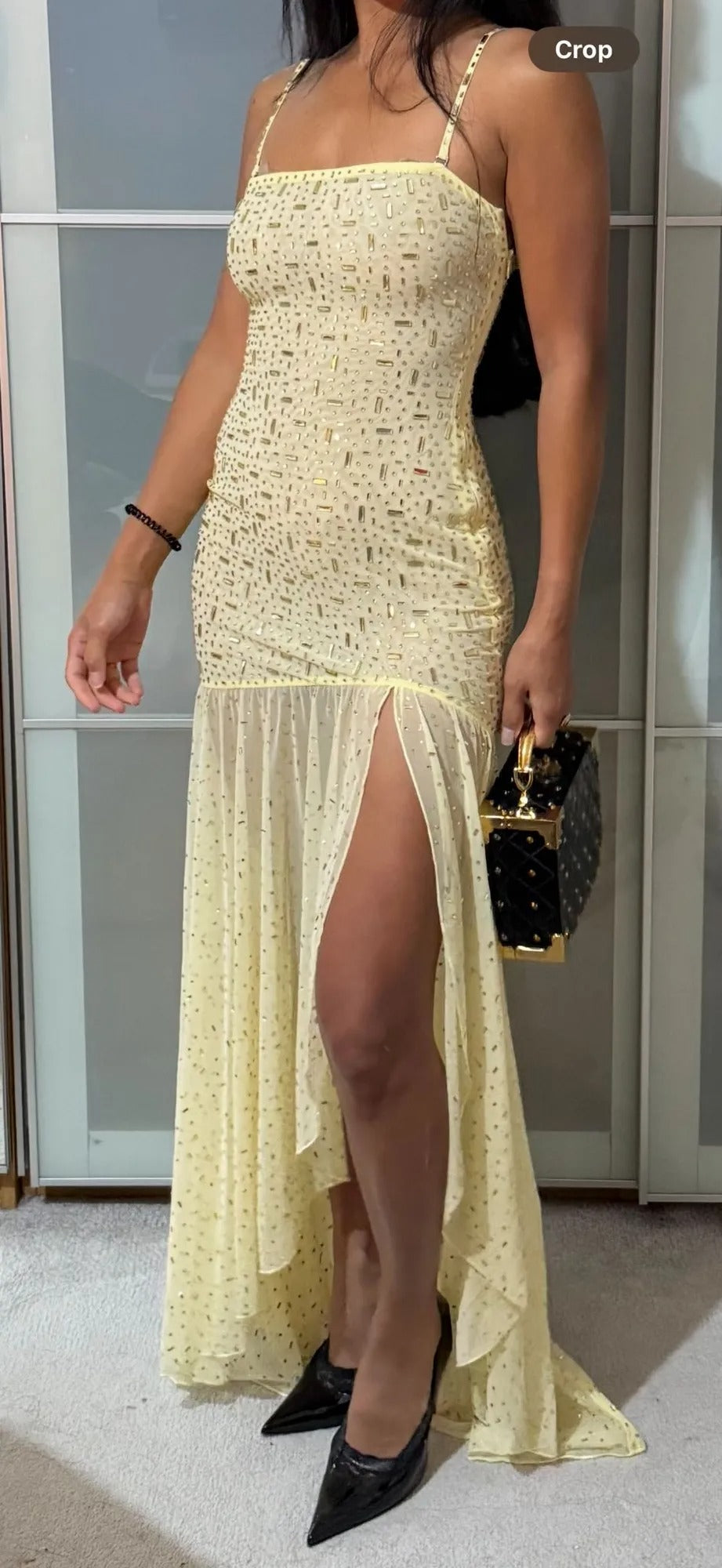 Caylie Işıltılı Straplez Tül Maxi Elbise